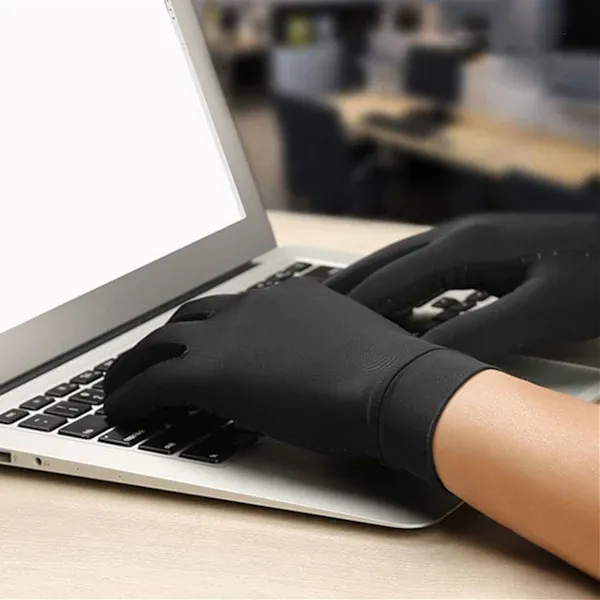 Copper Fiber Compression Gloves for Touchscreen Use, Warm Non-Slip Silicone Palm for Outdoor Sports Fitness Riding Cycling, Size M for Arthritis Support โ image 3