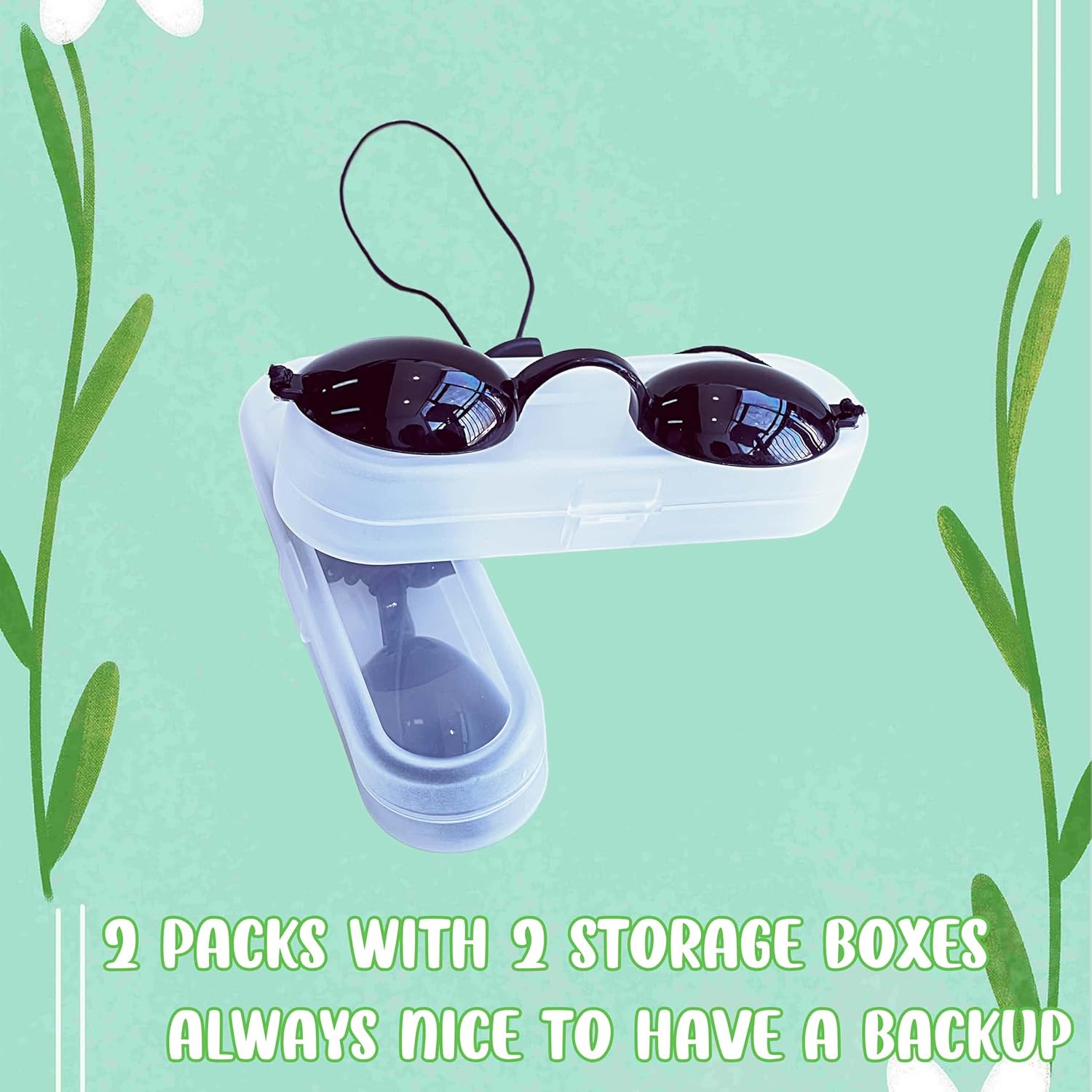 See-Through Safety Goggles Pack of 2, Transparent Safety Glasses for Tanning Use, and Half-clear Eye Protection, 2 Separate Storage Cases Included โ image 5