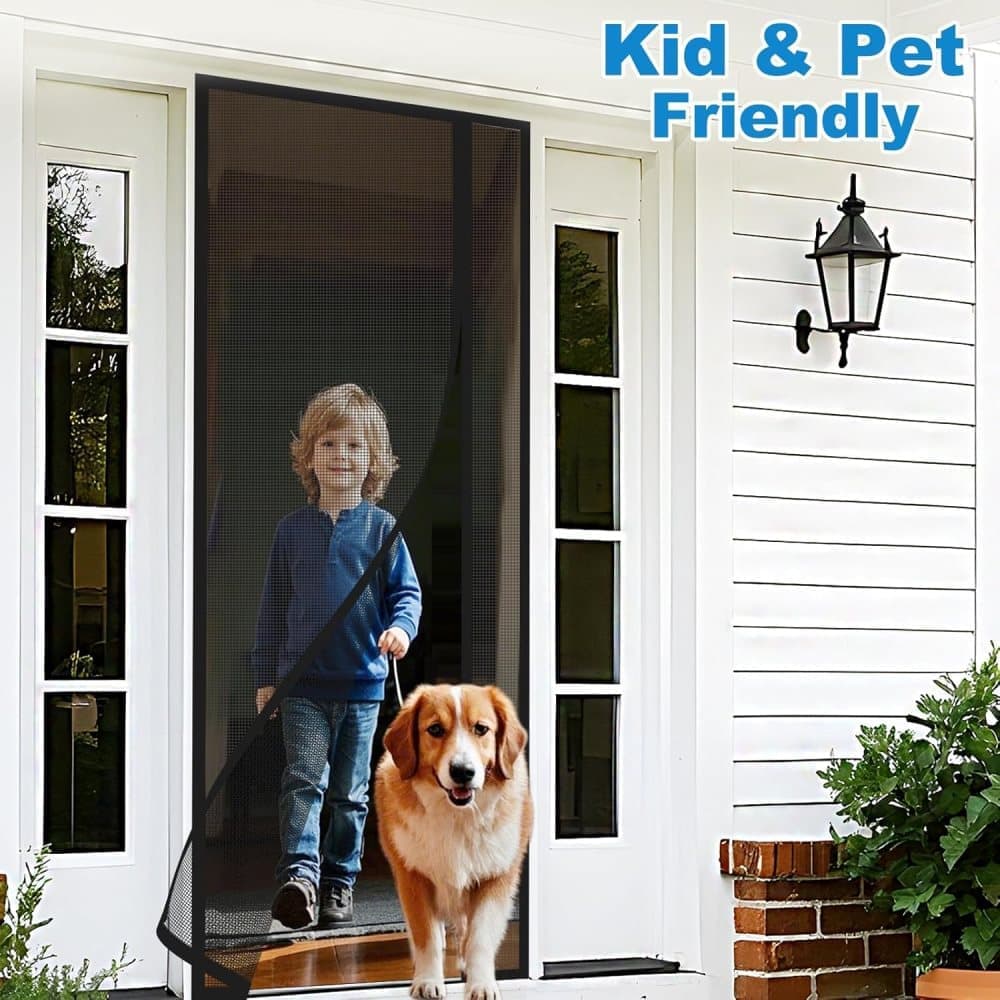 Self-Adhesive Magnetic Mosquito Net Door Curtain Removable Durable Insect Fly and Cat Proof, 80 × 210 cm Gray — image 5