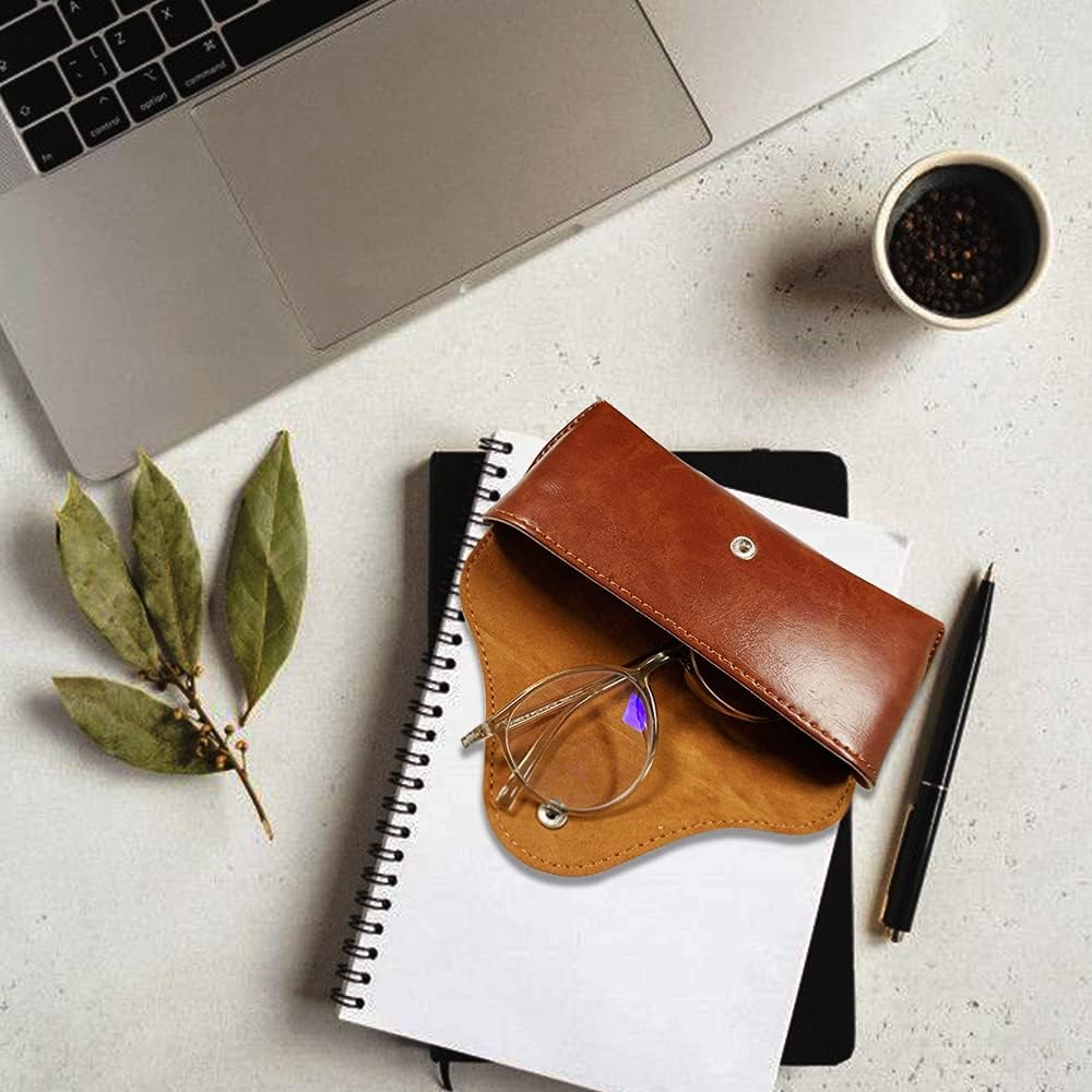 Portable PU Leather Sunglasses Pouch Soft Eye Glasses Carry Case for Women Men — image 4