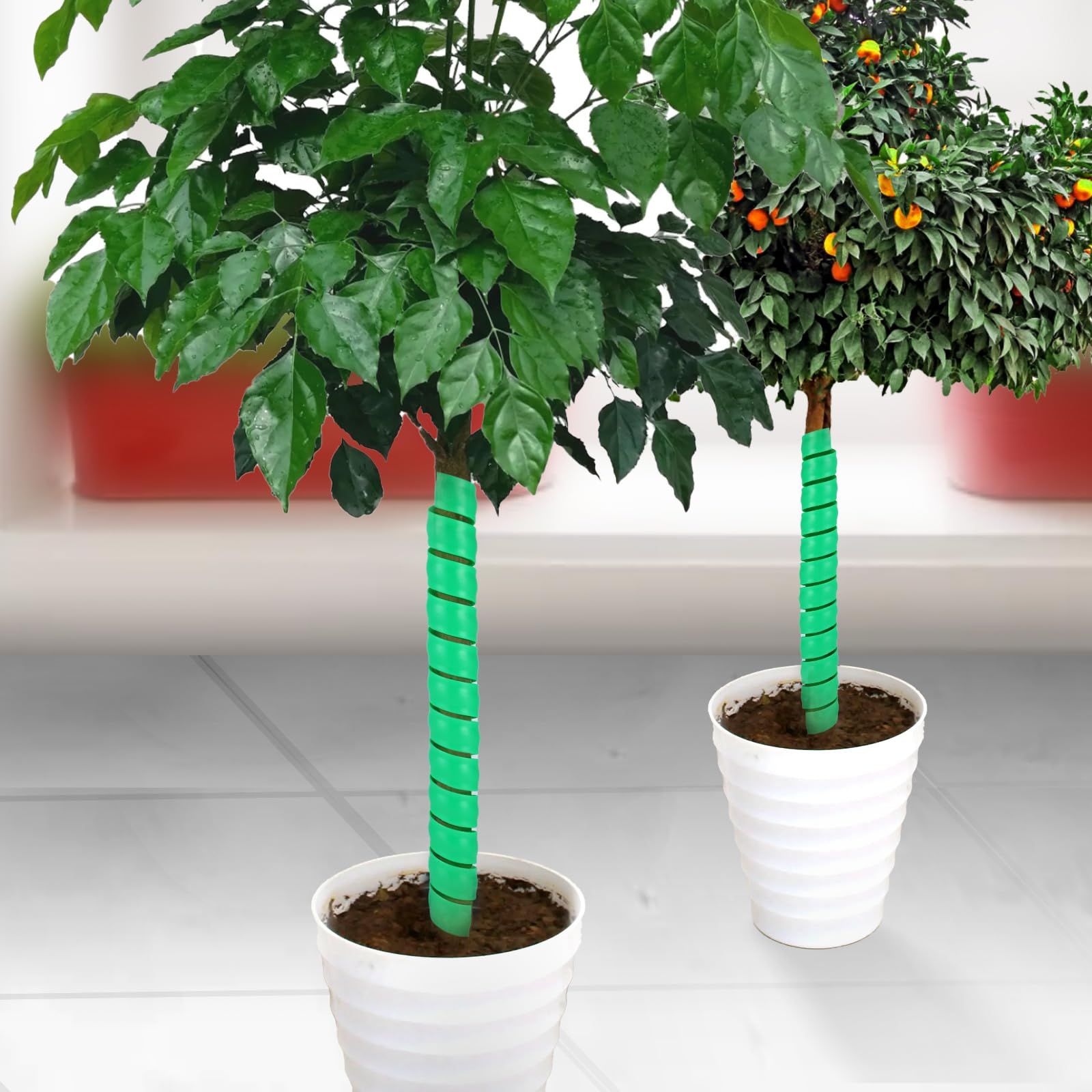 6PCS Tree Trunk Protector,2 Size Plastic Spiral Tree Guard,Tree Wrap to Protect Saplings Plants from Deer Rabbit Cats Rodents Mowers — image 5