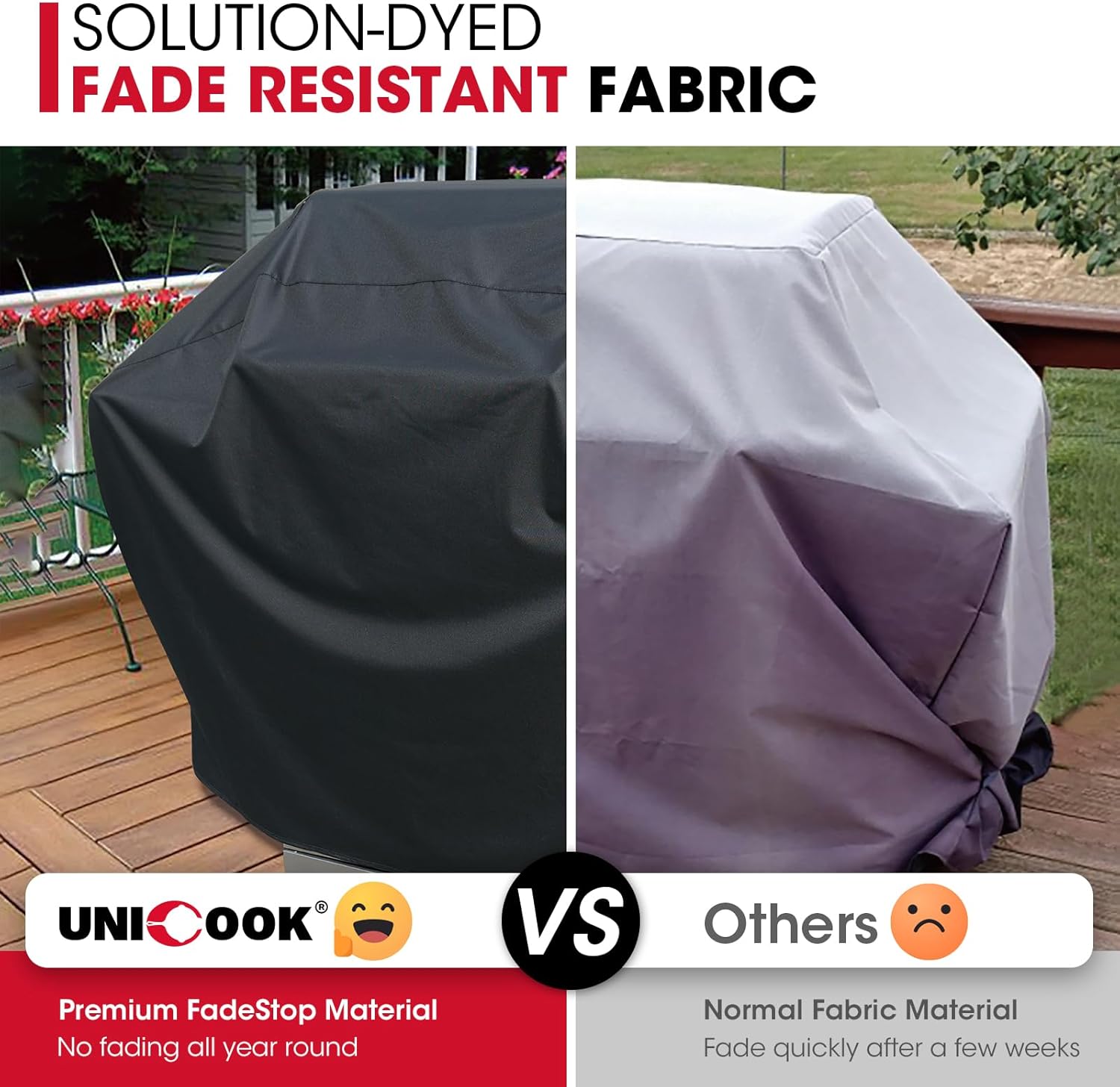 Grill Cover 55 Inch for Outdoor Grill, Heavy Duty, Waterproof, Fade Resistant, BBQ Cover with Handles/Straps/Air Vents, Compatible with Weber Charbroil — image 4