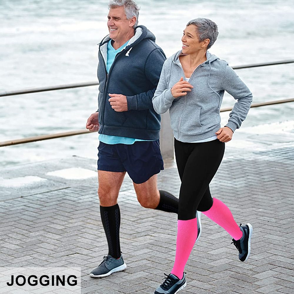 Wide Calf Compression Socks for Nurses and Runners, 90% Nylon 10% Spandex Graduated Support for Circulation, Breathable Stretchy Fit for All-Day Comfort — image 5