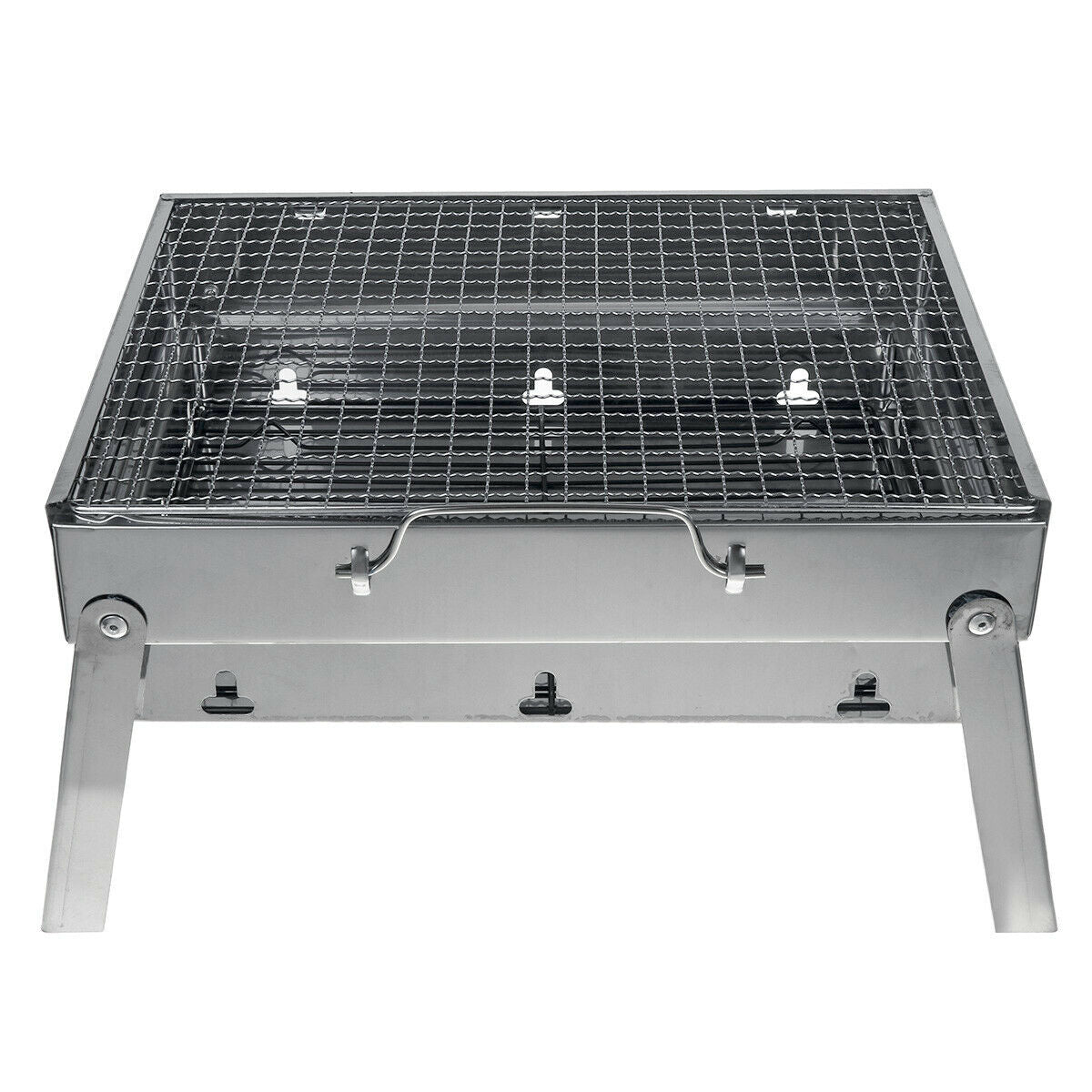 Portable Stainless Steel BBQ Charcoal Wood Outdoor Barbecue Grill Camping Picnic — image 2