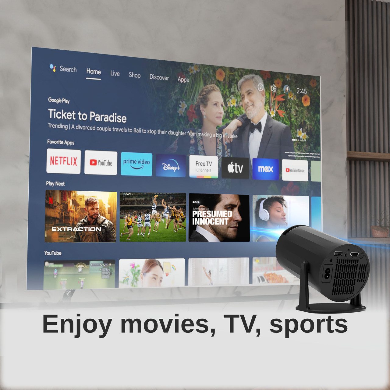 Laser Multi Angle Android LED Projector Black โ image 5