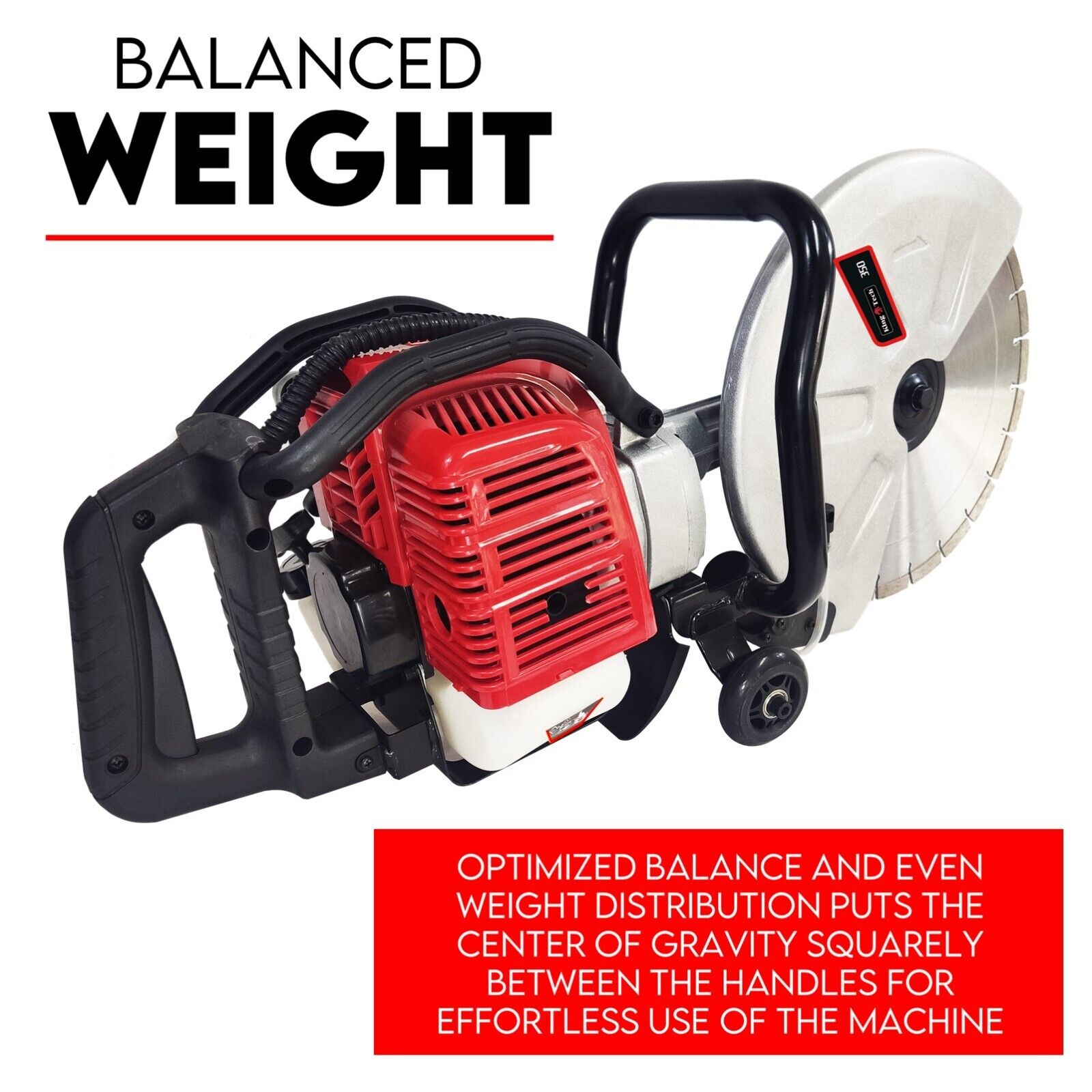Petrol Demolition Saw 75CC Concrete Cut Off Wet Demo Road Cutter Brick 350MM — image 5