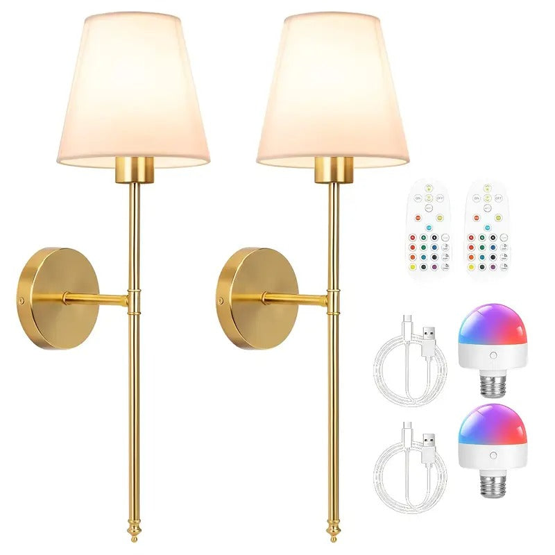 Battery Wall Sconces Set of 2 with Remote — image 2