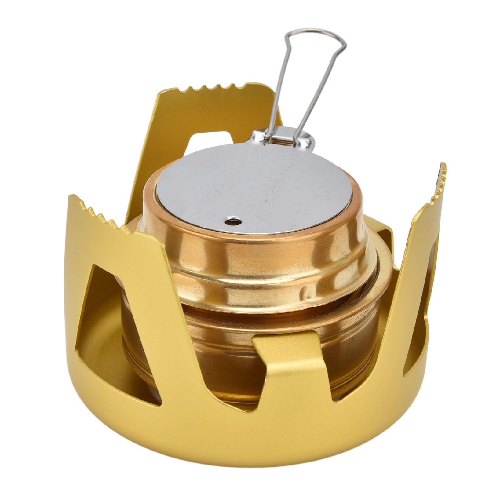 Camping Stove Windproof Vaporizable Portable Liquid Spirit Stove with Stand for Outdoor CampingYellow — image 6
