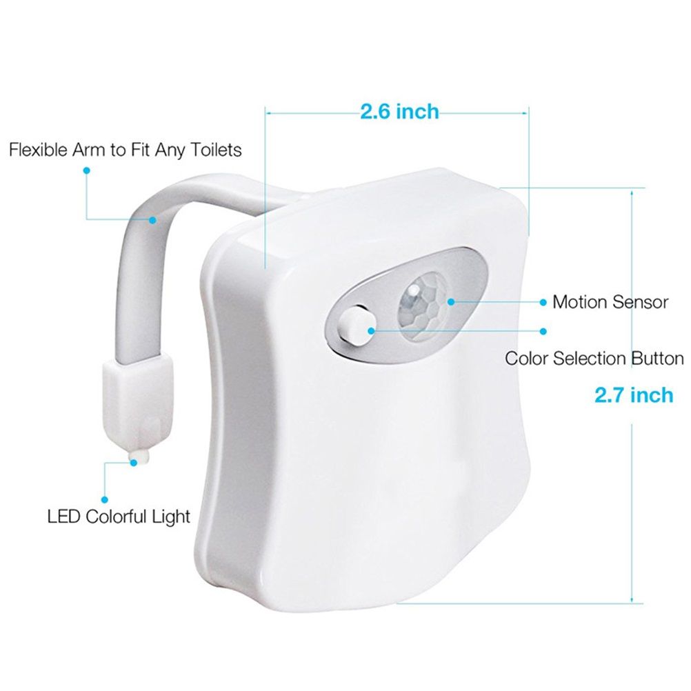 8 Colors Body Sensing Automatic LED Toilet Night Lamp Toilet Bowl Bathroom Light โ image 2