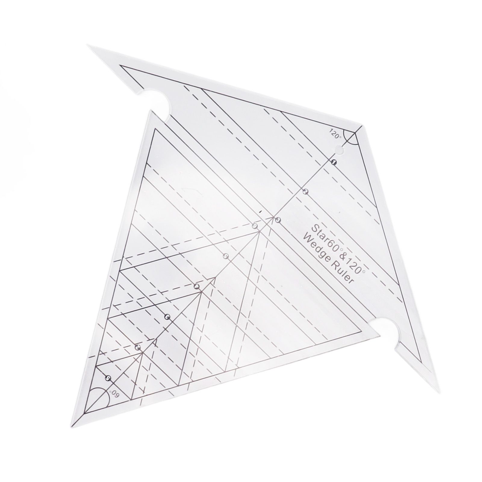 Sewing Wedge Ruler 60 Degree and 120 Degree Acrylic Transparent Precise Scale Reusable Quilting Ruler for DIY Design โ image 2