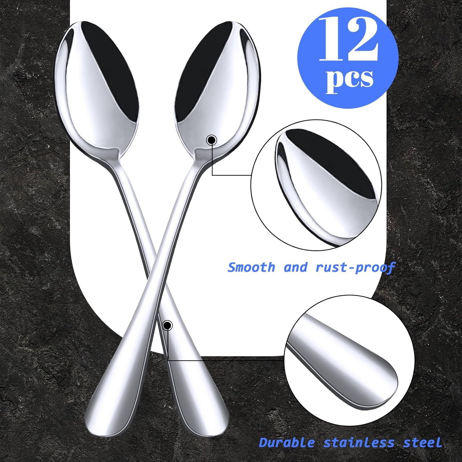 Mini Coffee Spoons, 12PCS 4.9 Inch Stainless Steel Demitasse Espresso Spoons for Stirring Coffee, Tea, Hot Cocoa, Sugar, Tasting Desserts & Appetizers — image 4