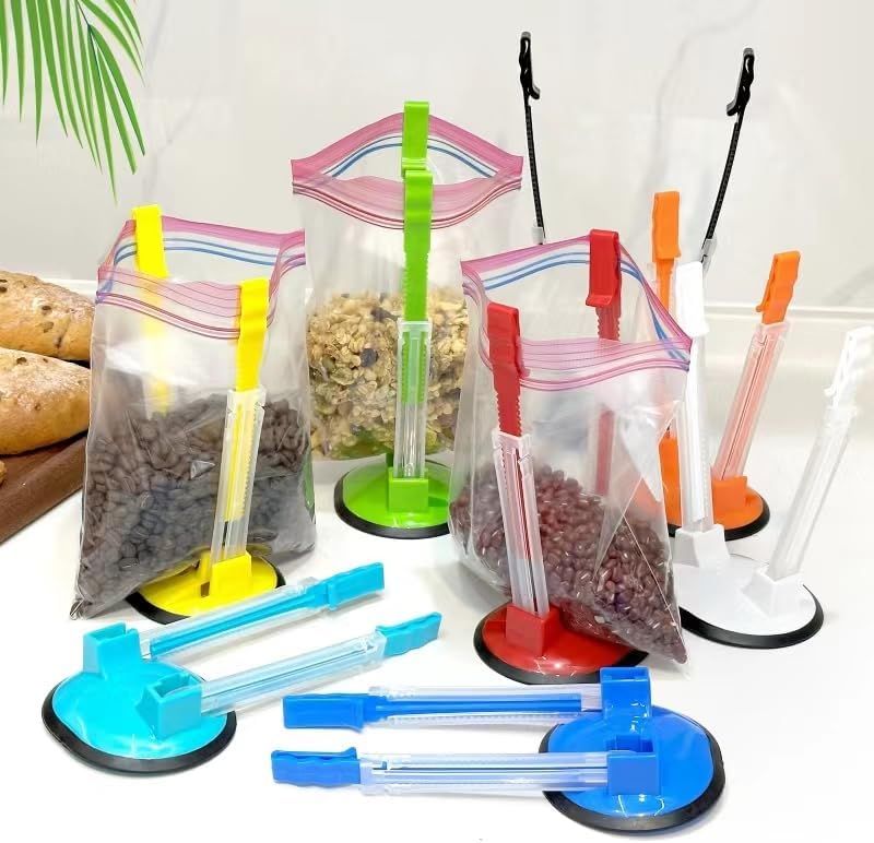 Baggy Rack -(8 colors),Food Storage Bags Clip, For Food Prep Bag/Plastic Freezer Bag/Ziploc Bag Holder Stand,Meal Planning/prep Bag Holders — image 6
