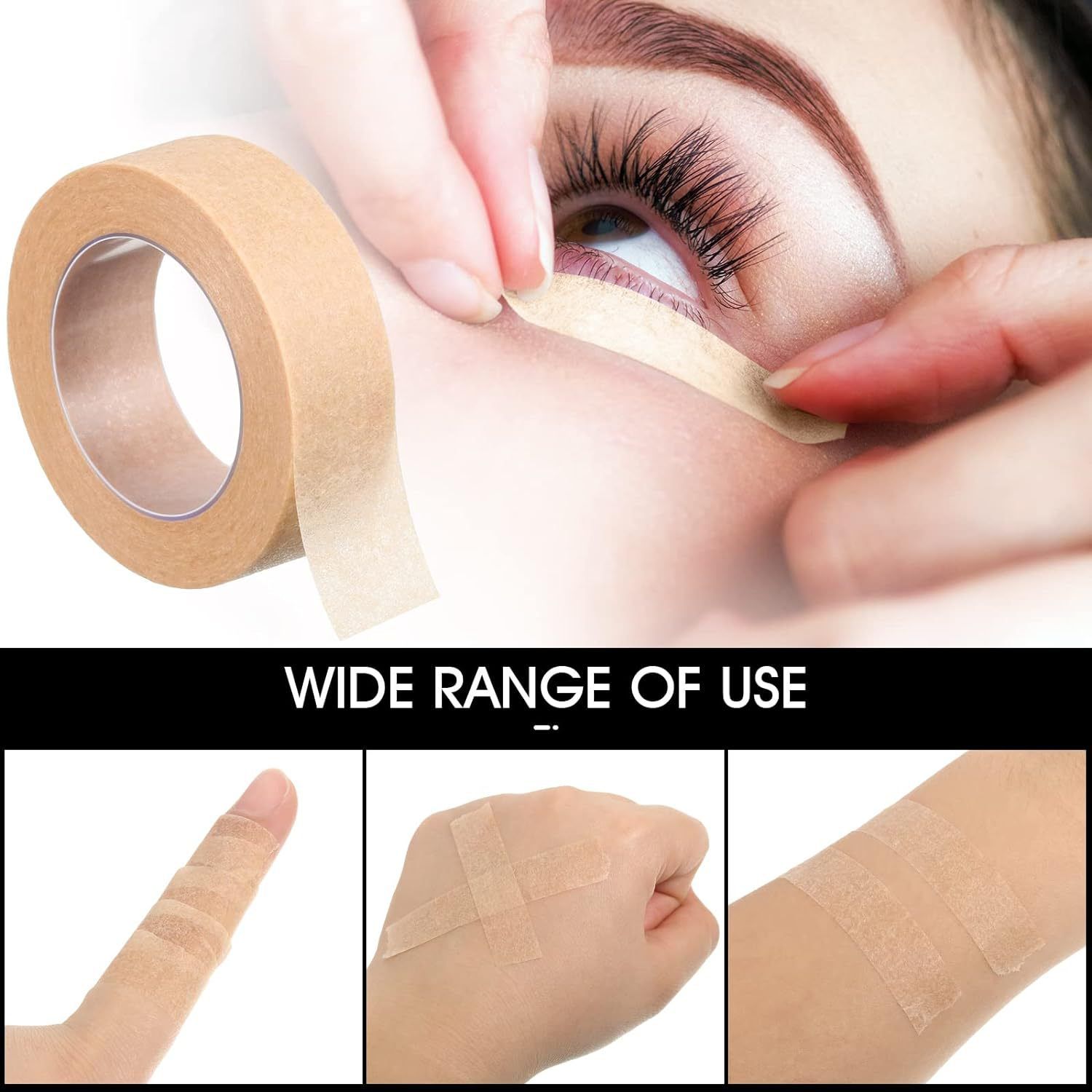 6 Rolls Flexible Skin Tape Breathable Nose Tape Self Adhesive Gauze Tape for Wound Injuries Swelling Sports, Beige (1.25cm*9.14m) — image 4