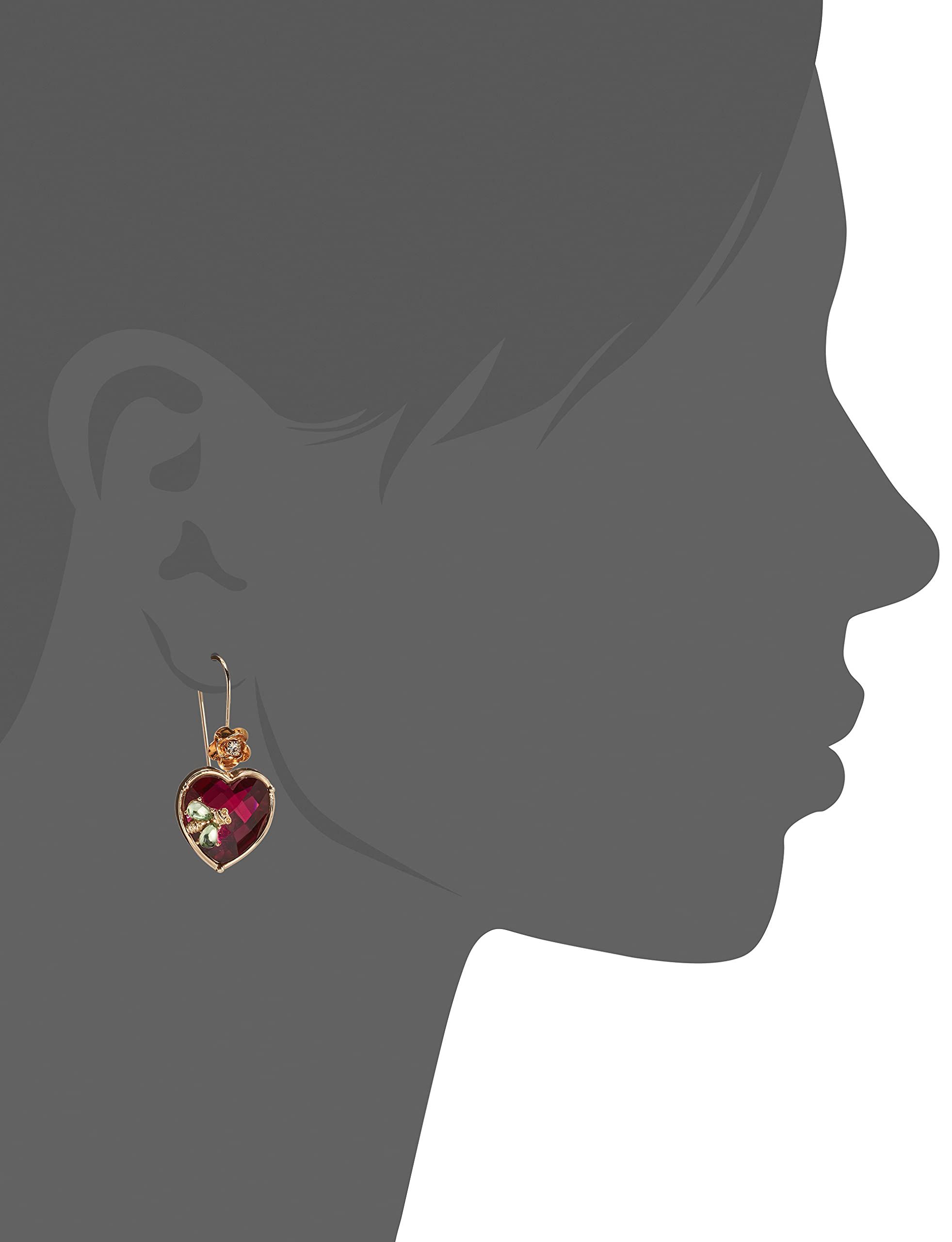 Fashion Multi Lucite Heart Flower Stone Drop Earrings For Women Womens Stone Heart Dangle Earrings (1pcs) — image 4