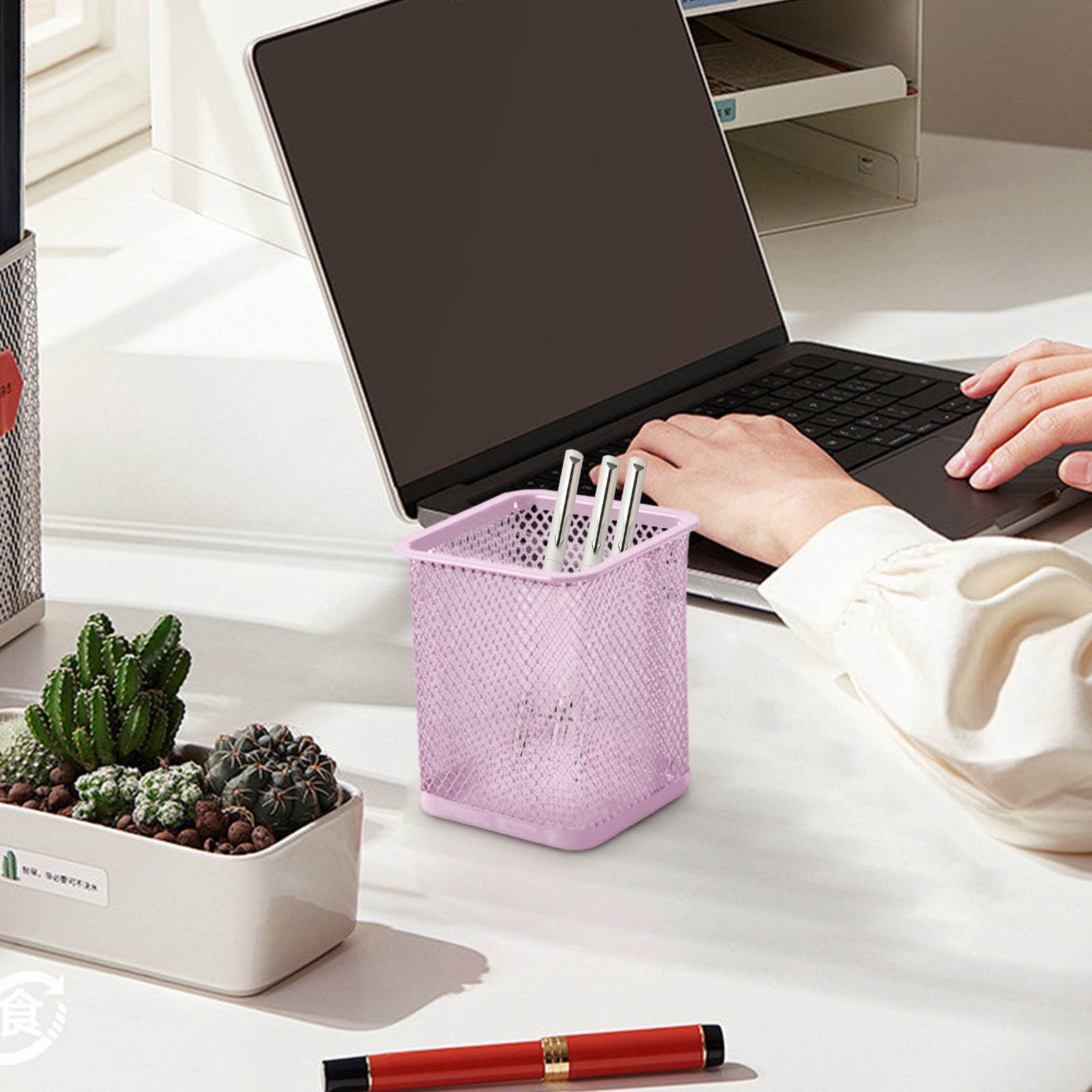 Pen Holder Mesh Pencil Holder Metal Pencil Holders Pen Organizer for Desk Office Pencil Holders, Back to Sch-ool Supplies H — image 3