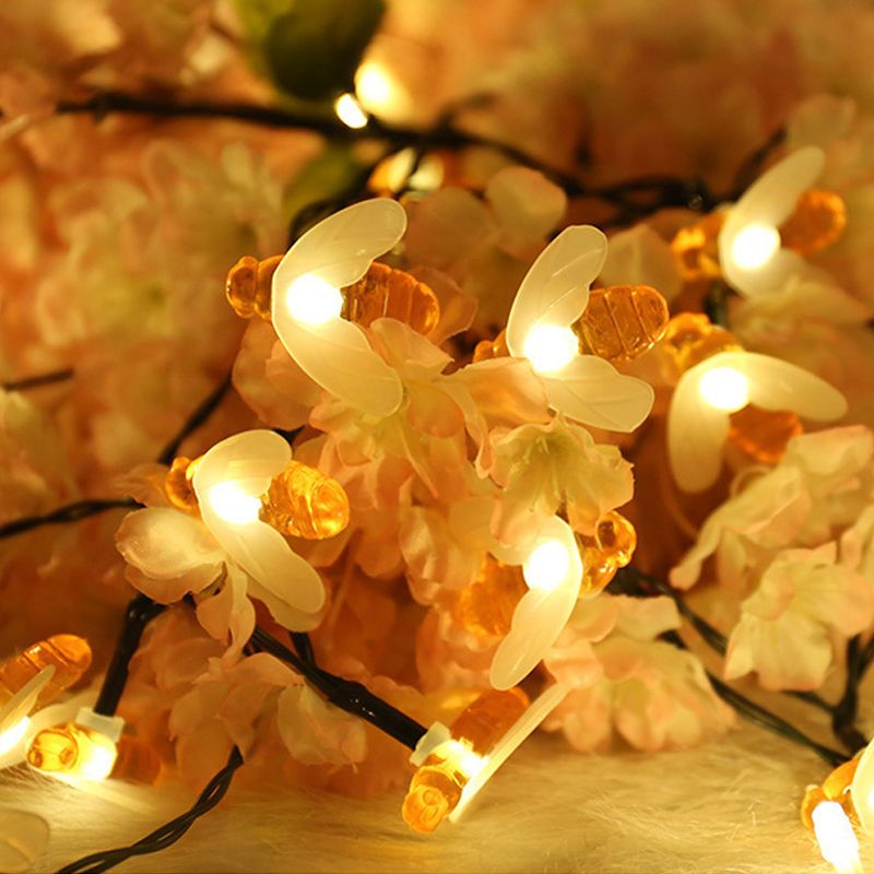 Solar Bee String Lights Outdoor Led Honeybee Fairy Lights Waterproof Solar Bumble Bee Lights for Garden Christmas Decor Warm White 7 Meters 50 Lights(8 โ image 6