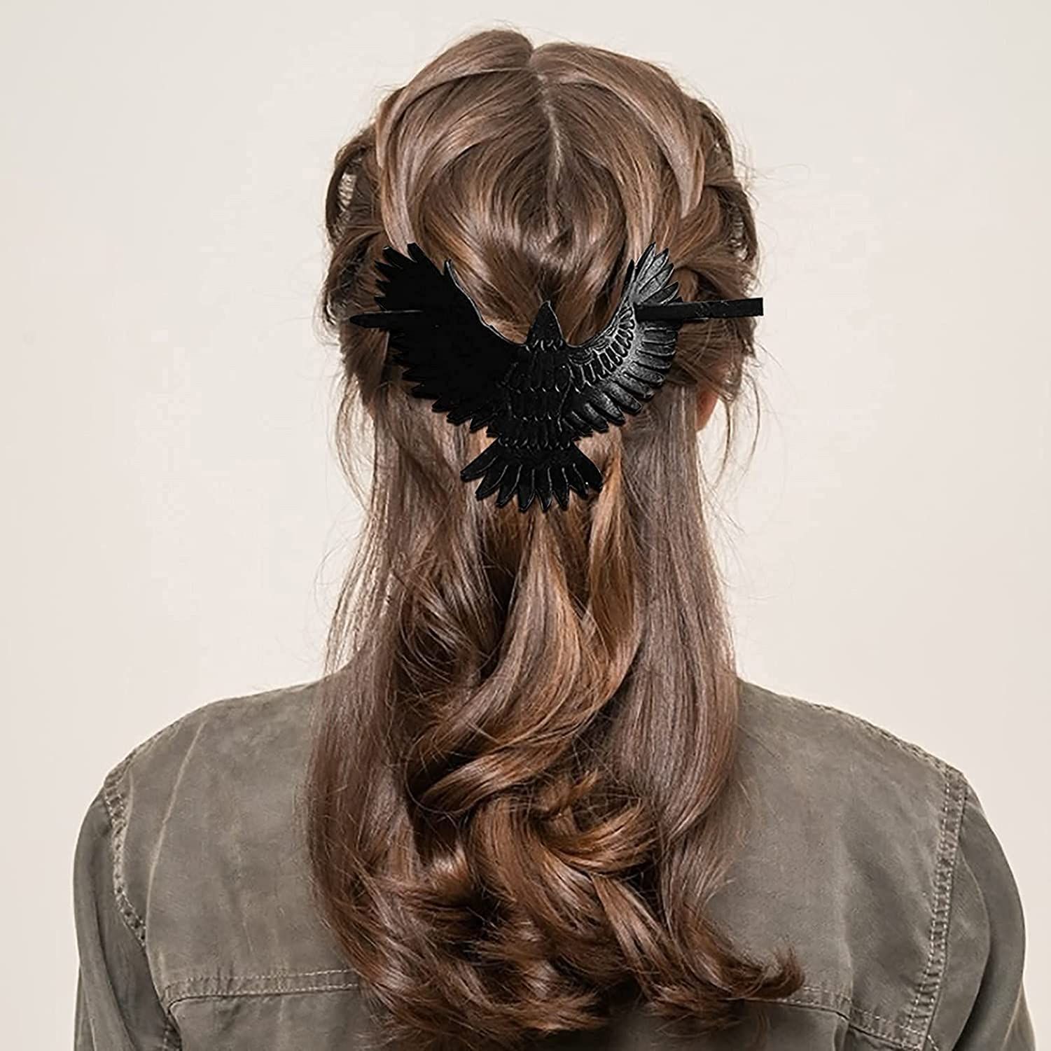 Creative Raven Hair Clip, Metal Crow Hair Clips, Chic Mysterious Raven Hairpin Gothic Hair Accessory for Women Girl โ image 5