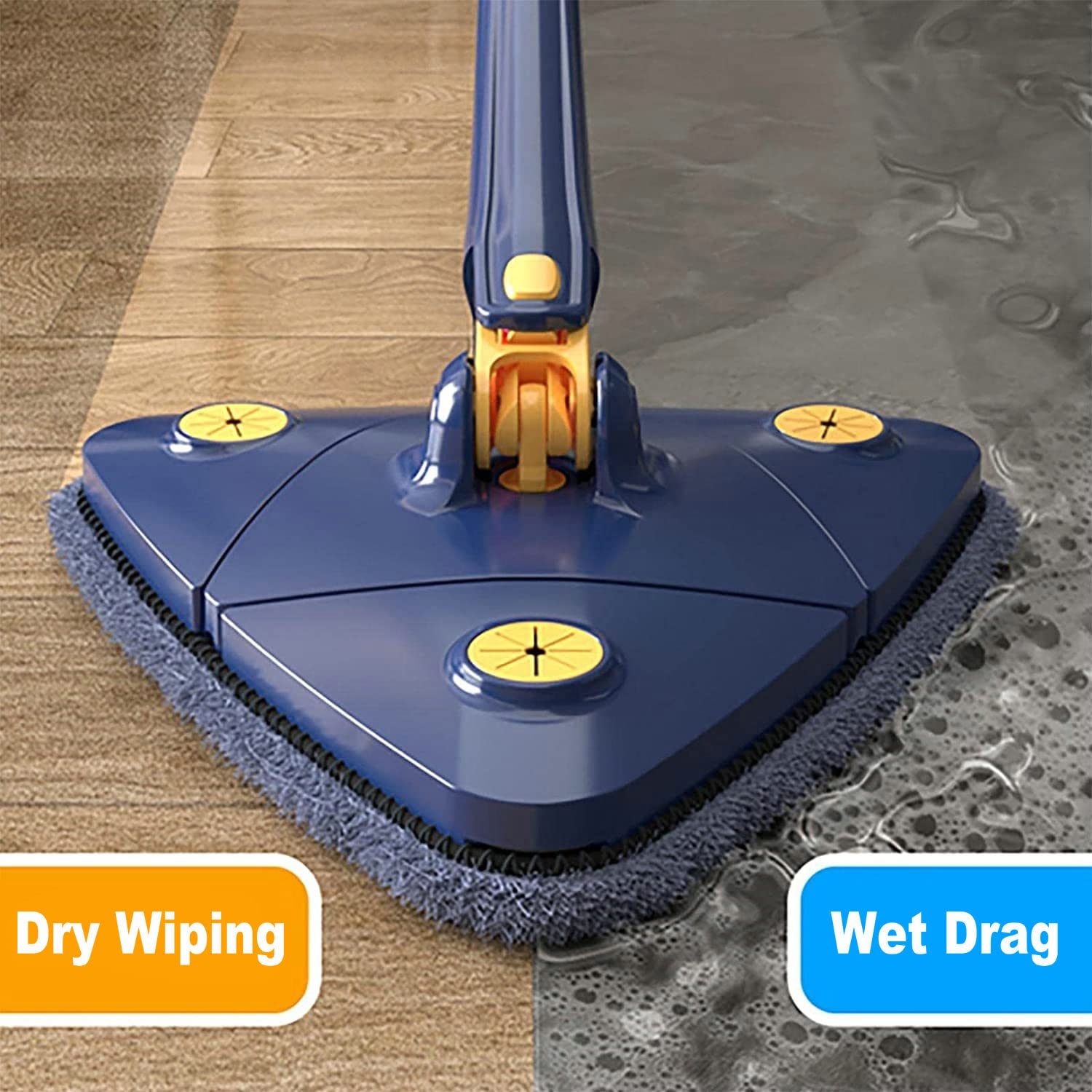 360° Rotating Triangular Floor Mop with Auto-Squeeze System – Easy Twist, No-Hand Squeezing, Reusable Microfiber Cloths for Hard Floors, Windows, and Corners — image 5
