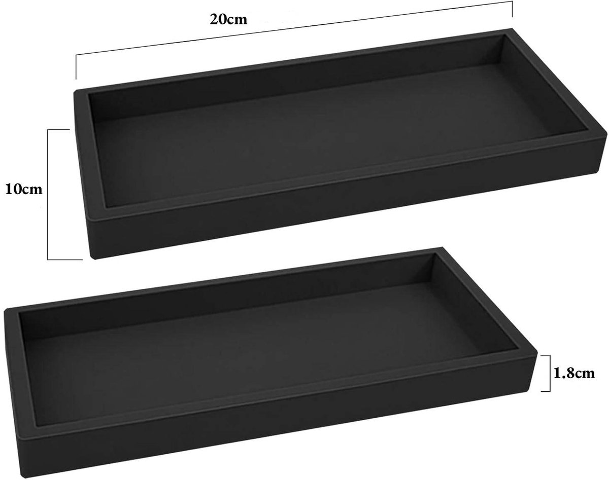 Tray - Set of 2 - Dressing table tray - Bathroom storage tray - Cosmetics storage tray - Bathroom storage box - Suitable for storing candles, soap, towels — image 5