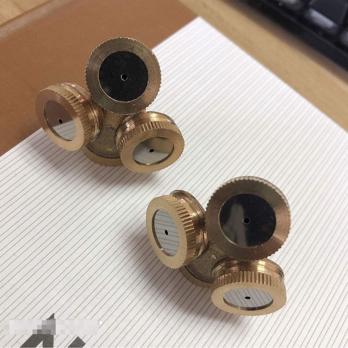2 PCS 3 Hole Brass Atomizing Nozzle Mist Water, Brass Garden Spray Sprinkler for Gardening and Agriculture — image 2