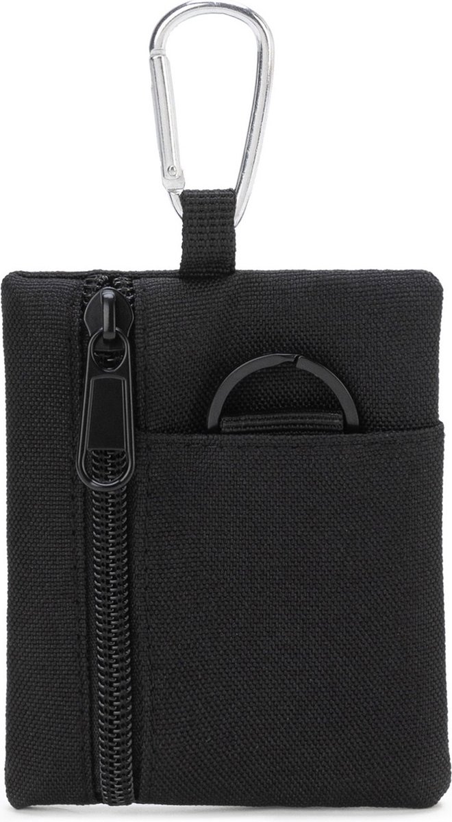 Survival Coin Holder | Card Holder | Coin Storage | Zipper | With Carabiner & Key Ring | For Camping, Traveling, etc. | 9 x 10 cm | Beige — image 3