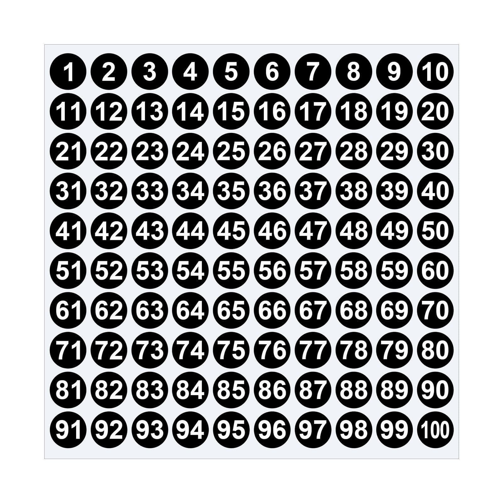 1 Inch Round Number Stickers,1-100 Multi-Color Self-Adhesive Labels for Mailbox,Scrapbook,and DIY Crafts,Easy to Peel and Stick on Various Surfaces,Durable