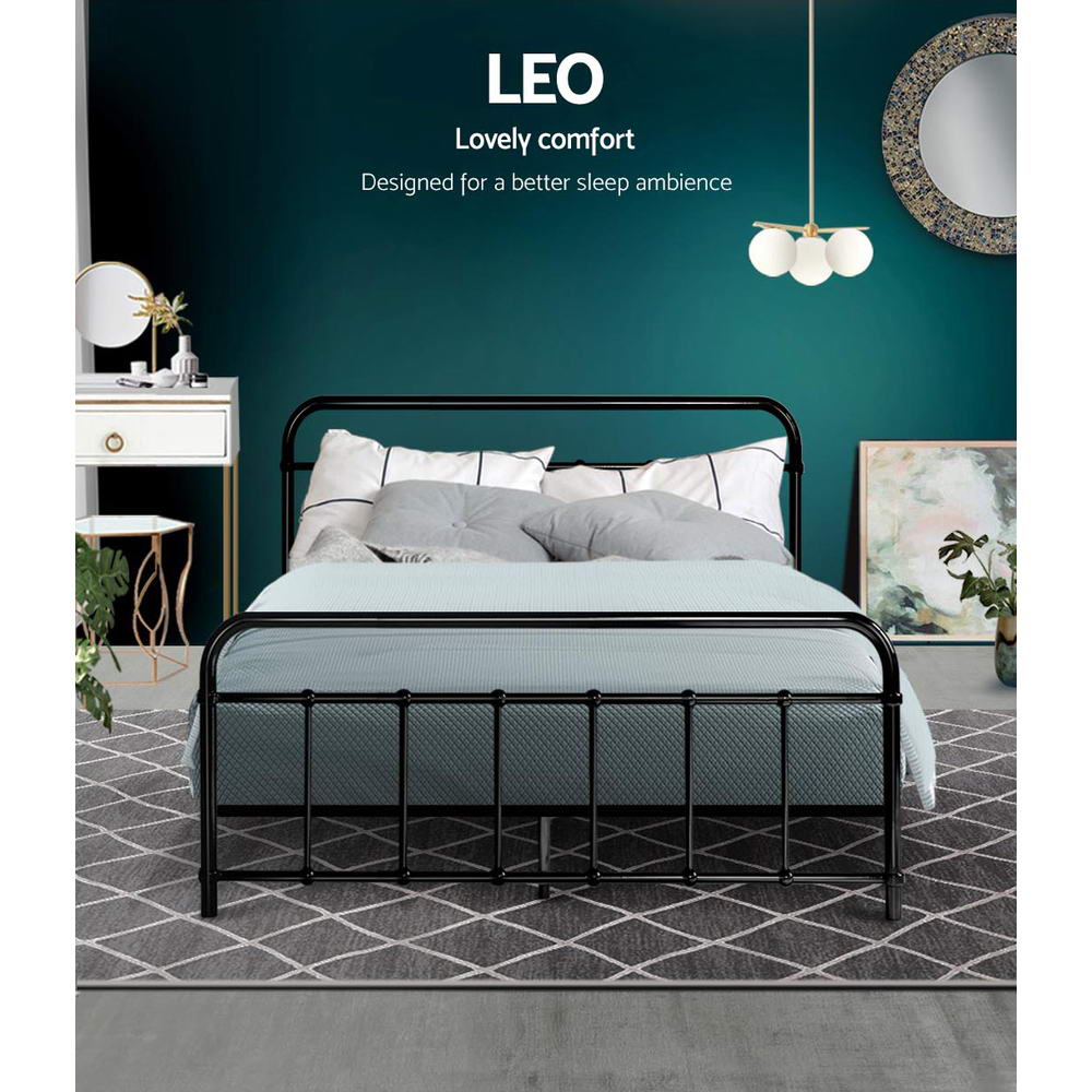 Artiss Bed Frame Metal Bed Frame LEO - Double (Black) β image 3