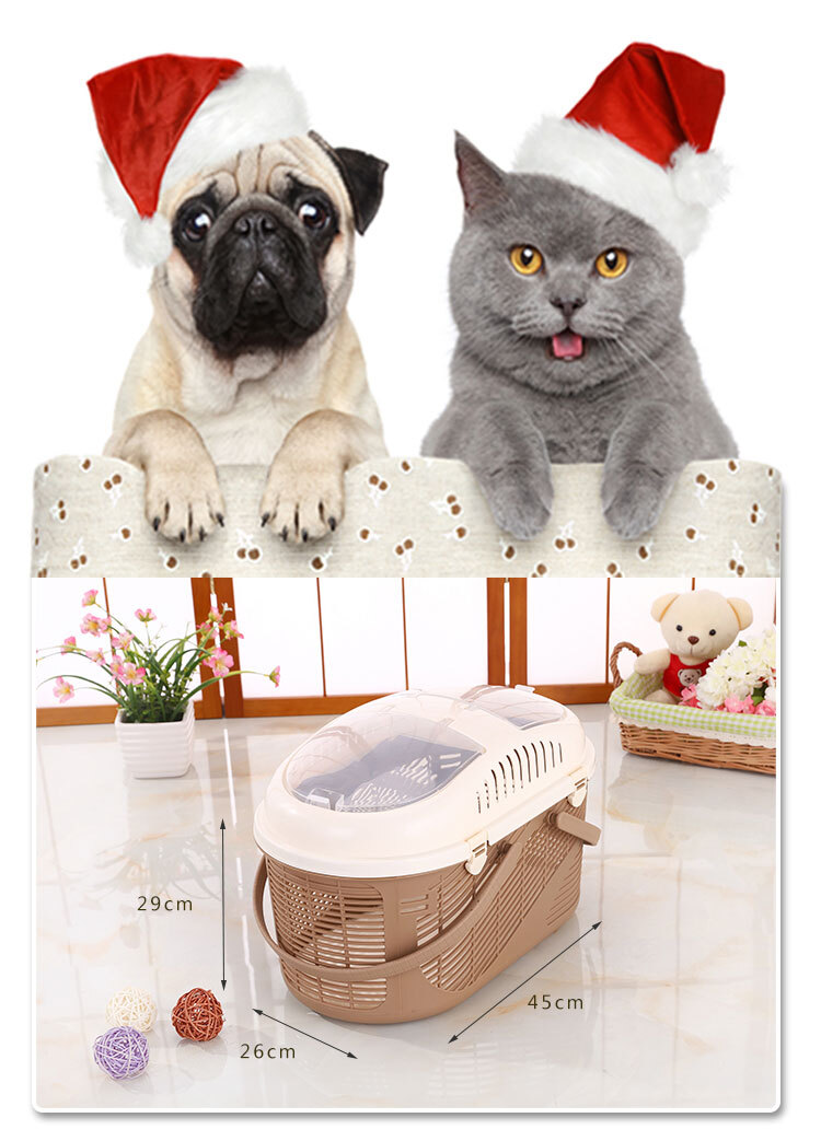 YES4PETS Small Dog Cat Crate Pet Rabbit Guinea Pig Ferret Carrier Cage With Mat-Brown โ image 2