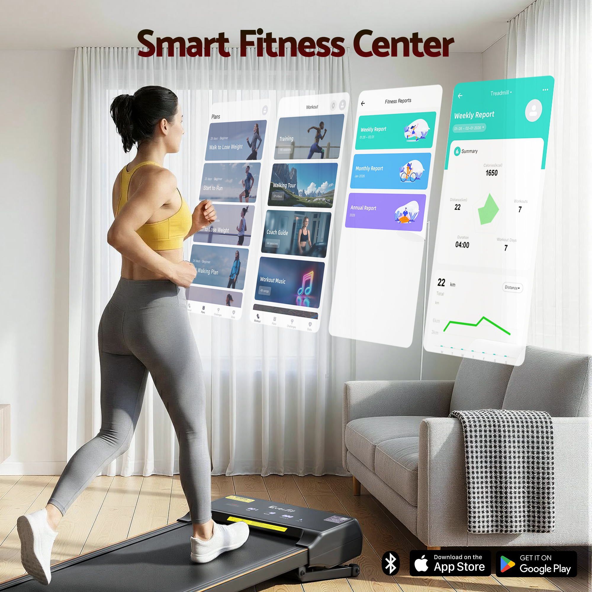 Everfit 3 in 1 Walking Pad Treadmill 20% Auto Incline Under Desk Treadmills for Home Gym With 40cm Wide Belt โ image 5