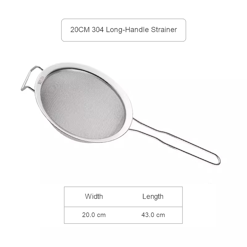 Stainless Steel Fine Mesh Skimmer Spoon, Heavy Duty Kitchen Strainer for Frying, Pasta, Noodles, Dumplings and Cooking, 20 cm — image 3