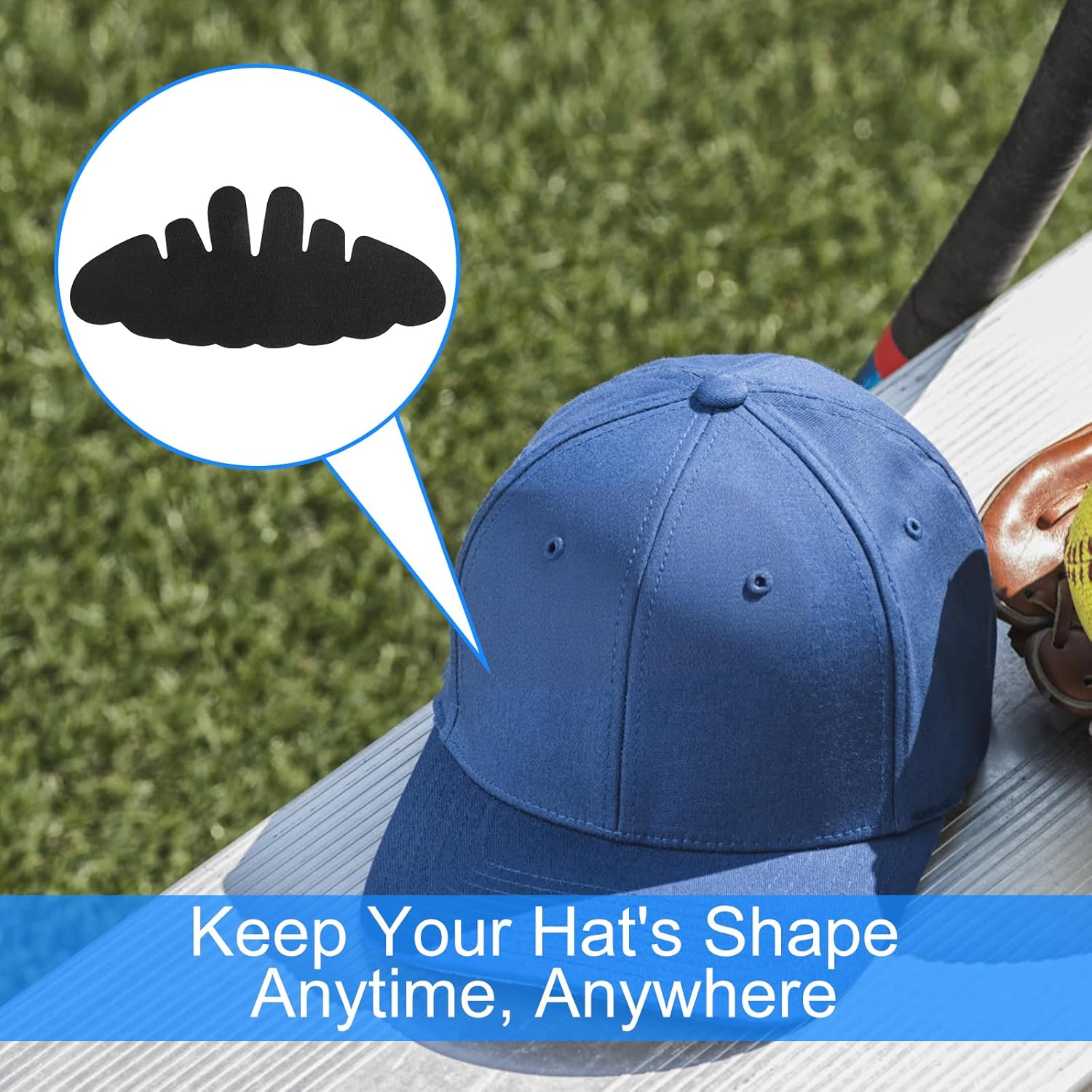 8PCS Baseball Caps Inserts - Flexible Hat Sweat Liner - Washable & Reusable Felt Hat Liners -Sweat Protection Hat Shaper Insert Stiffener - Supports Brim & β image 4