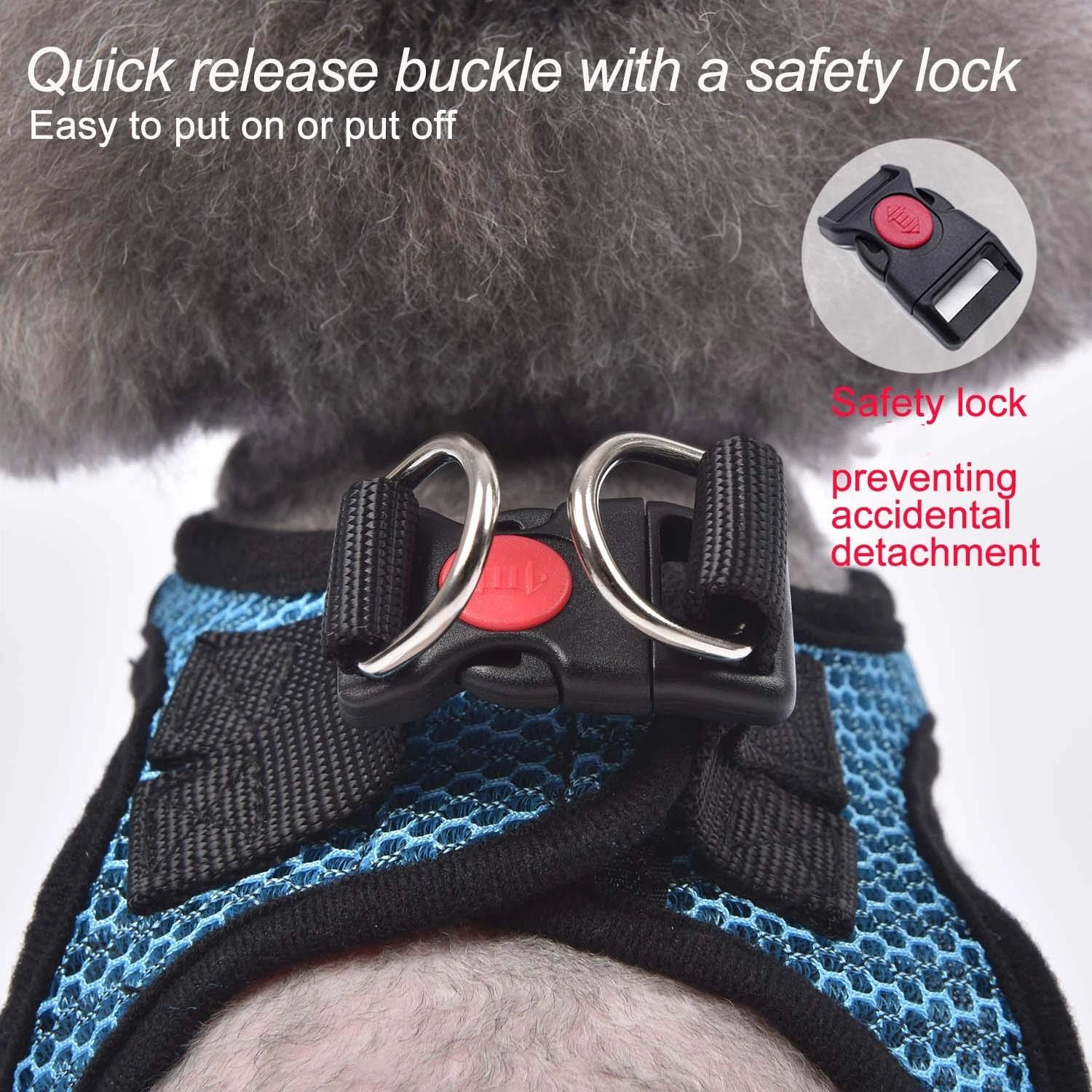 Dog Harness Step-in Breathable Puppy Cat Dog Vest Harnesses for Small Medium Dogs harness vest style dog leash reflective breathable dog leash pet — image 4
