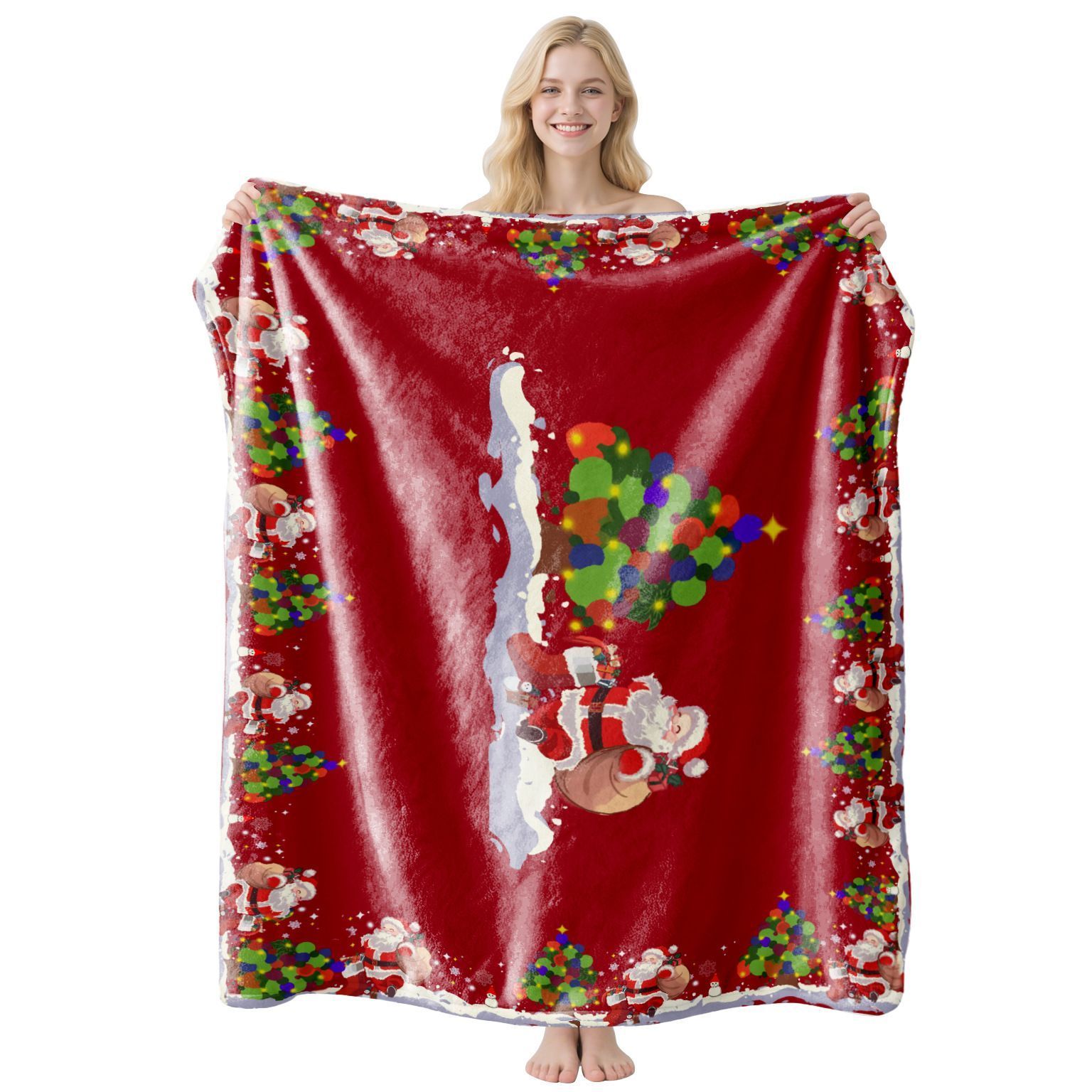 Vibrant Festive Flannel Blanket, Cozy Indoor Rest Throw, Desirable Present For Christmas & Halloween Gifting Occasion, Style FLR‑183, Size S, 100 × 130cm