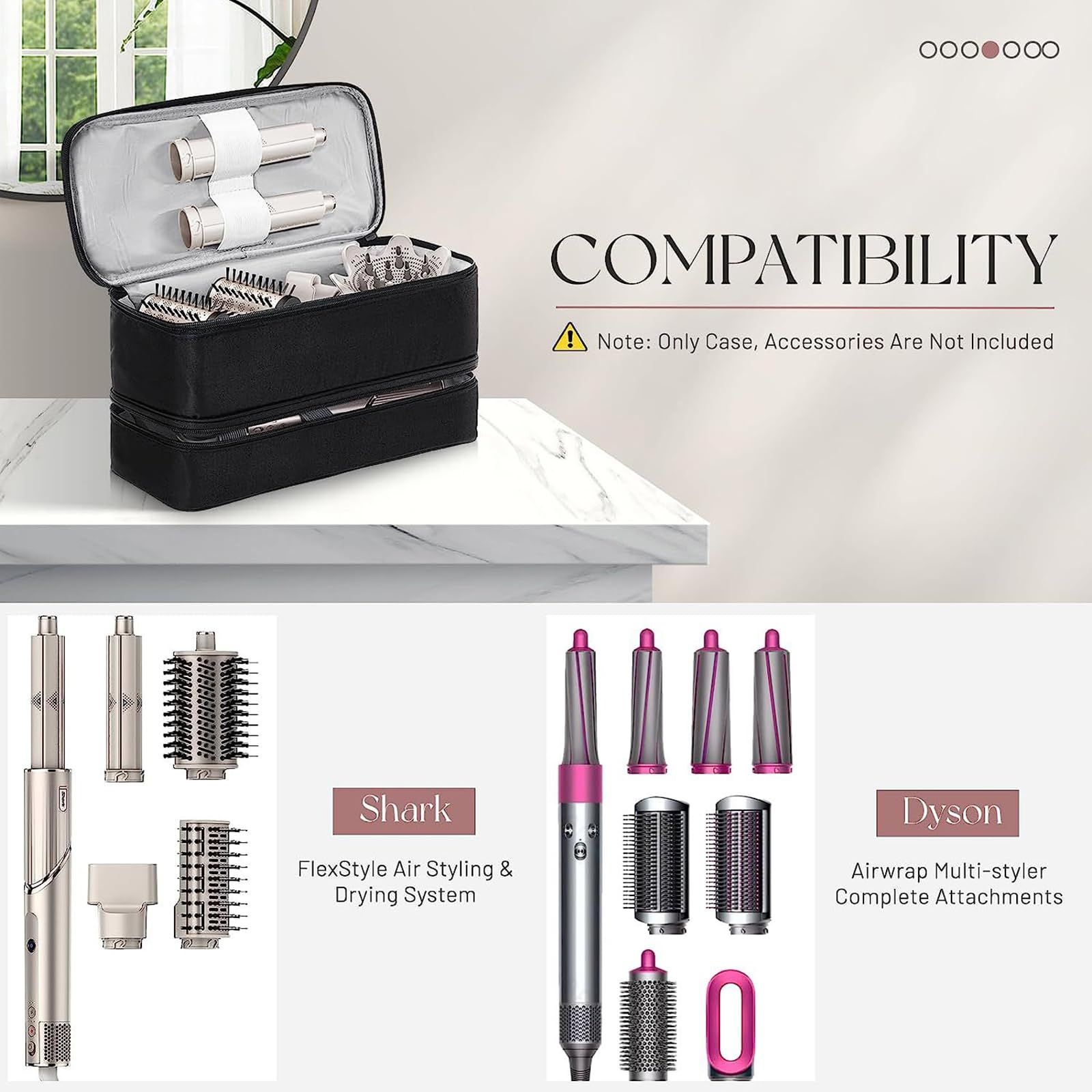 Double Layer Storage Case For, Travel Carrying Case For 430/440, Organizer Bag For /Styler Attachments (Black) — image 4