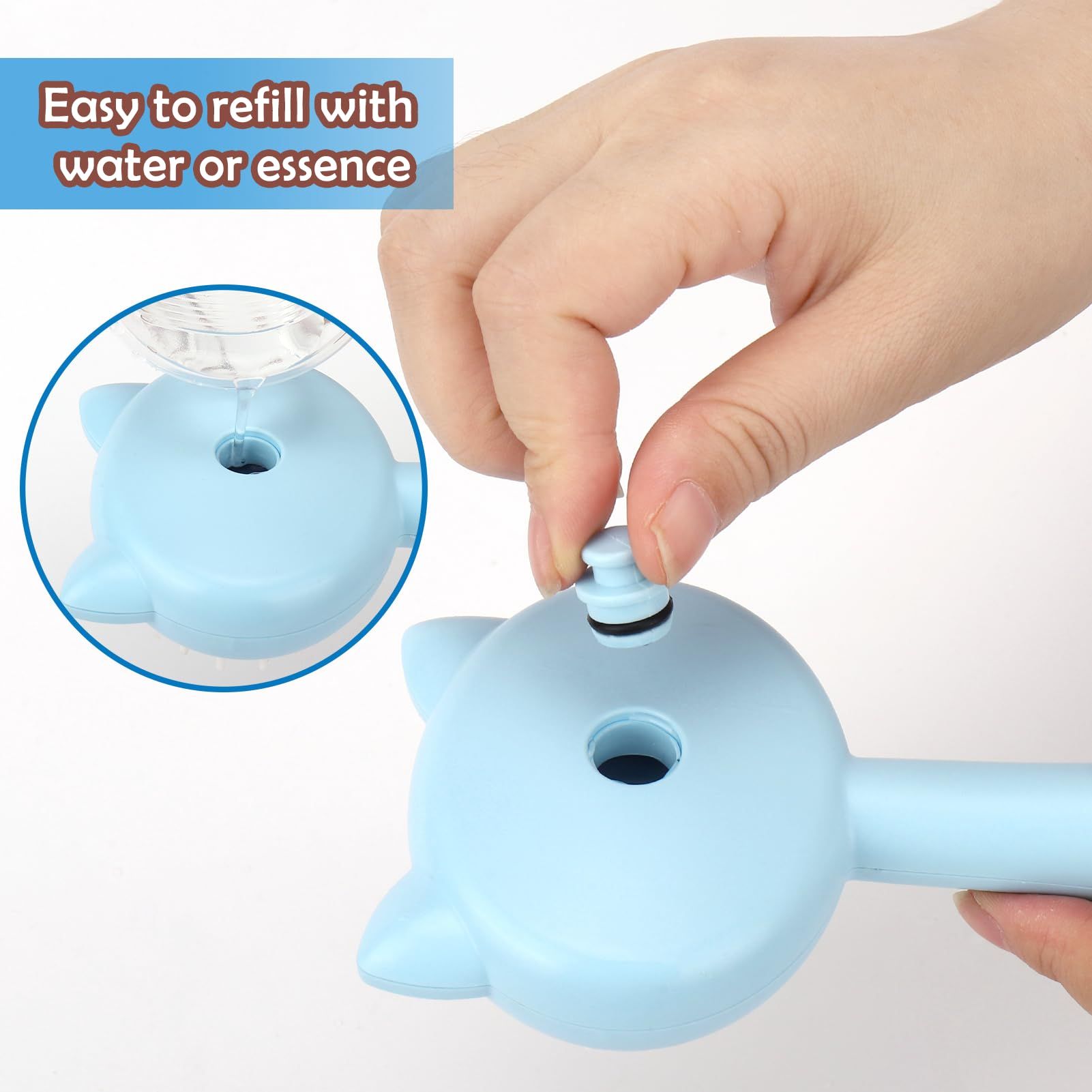 3 In1 Steamy Cat Brush for Shedding, Cat Steamer Brush for Massage, Pet Hair Removal Tool Comb for Cats and Dogs, Blue — image 3