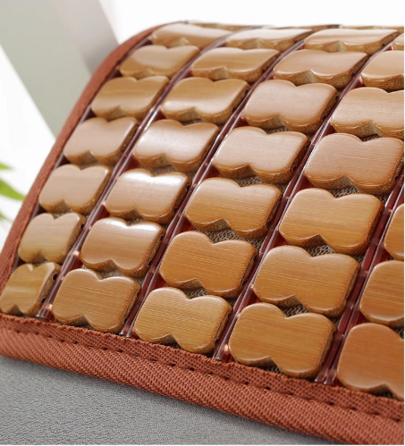 Dark brown Bamboo Chair Cushions Summer Car Seat Cushion Seat Pad, Breathable Anti-Slip Size 50X50cm โ image 2