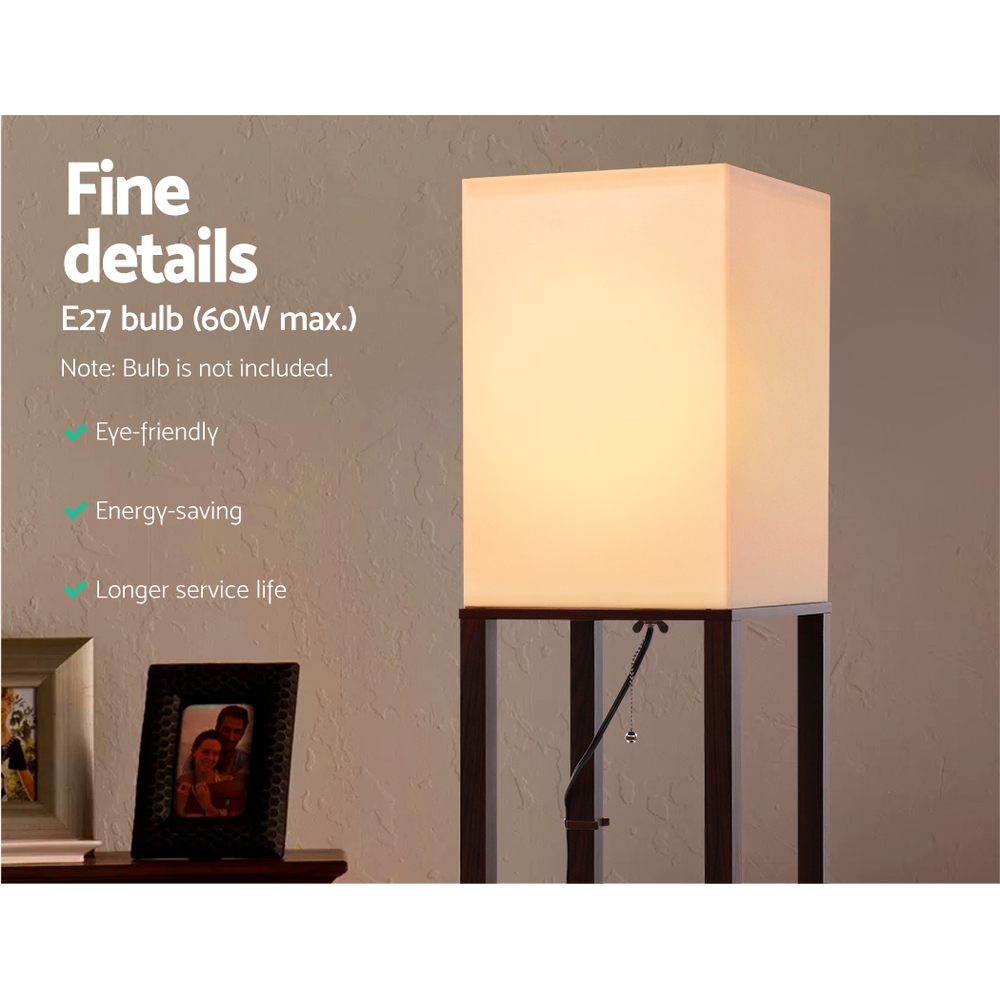 Artiss Floor Lamp 3 Tier Shelf Storage LED Light Stand Home Room Vintage White — image 6