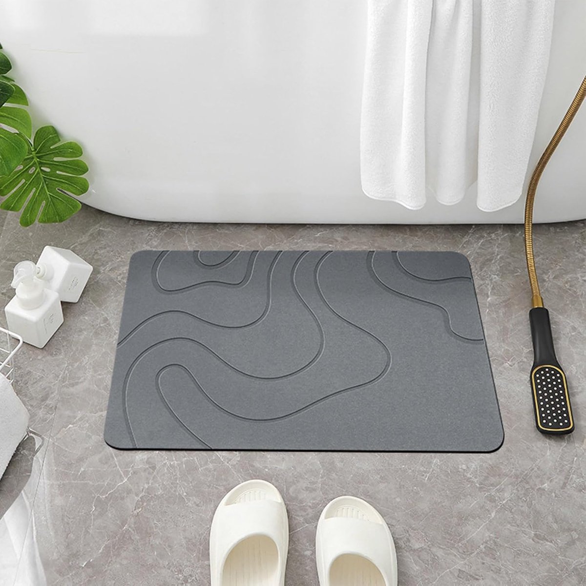 Absorbent Bath Mat - 40 × 60 cm - Diatomaceous Earth Bath Mat - Non-Slip Diatomite Mat - Non-Slip Shower Mat - Bathroom Mat - Toilet Mat - non-slip bath mat — image 3