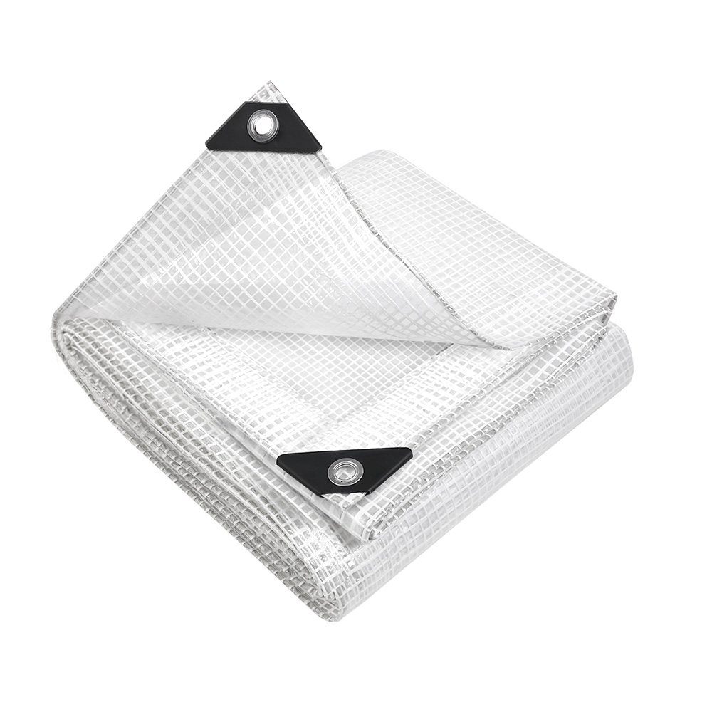 Instahut Tarp Tarpaulin 5 × 10m Canvas Heavy Duty Camping Cover Clear