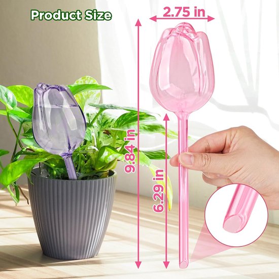 Automatic Watering Balls - 4 Pieces - Tulip-Shaped Automatic Watering Balls - Plant Waterers - Plastic Watering Balls - Suitable for Indoor and Outdoor Plants — image 5