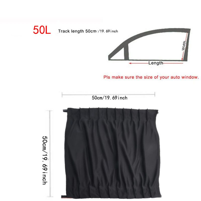 2pcs Universal Car Sun Shade Side Window Curtain Auto Foldable Uv Protection Black Pure Cloth Sun Visor Blinds Cover Car-Styling 50*47cm โ image 2