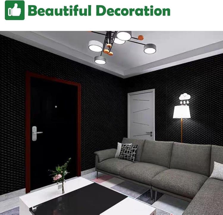 12 Acoustic Panels, 30 × 3cm - Self-Adhesive High Density Sound Absorbing Wall Tiles for Effective Sound Insulation — image 3
