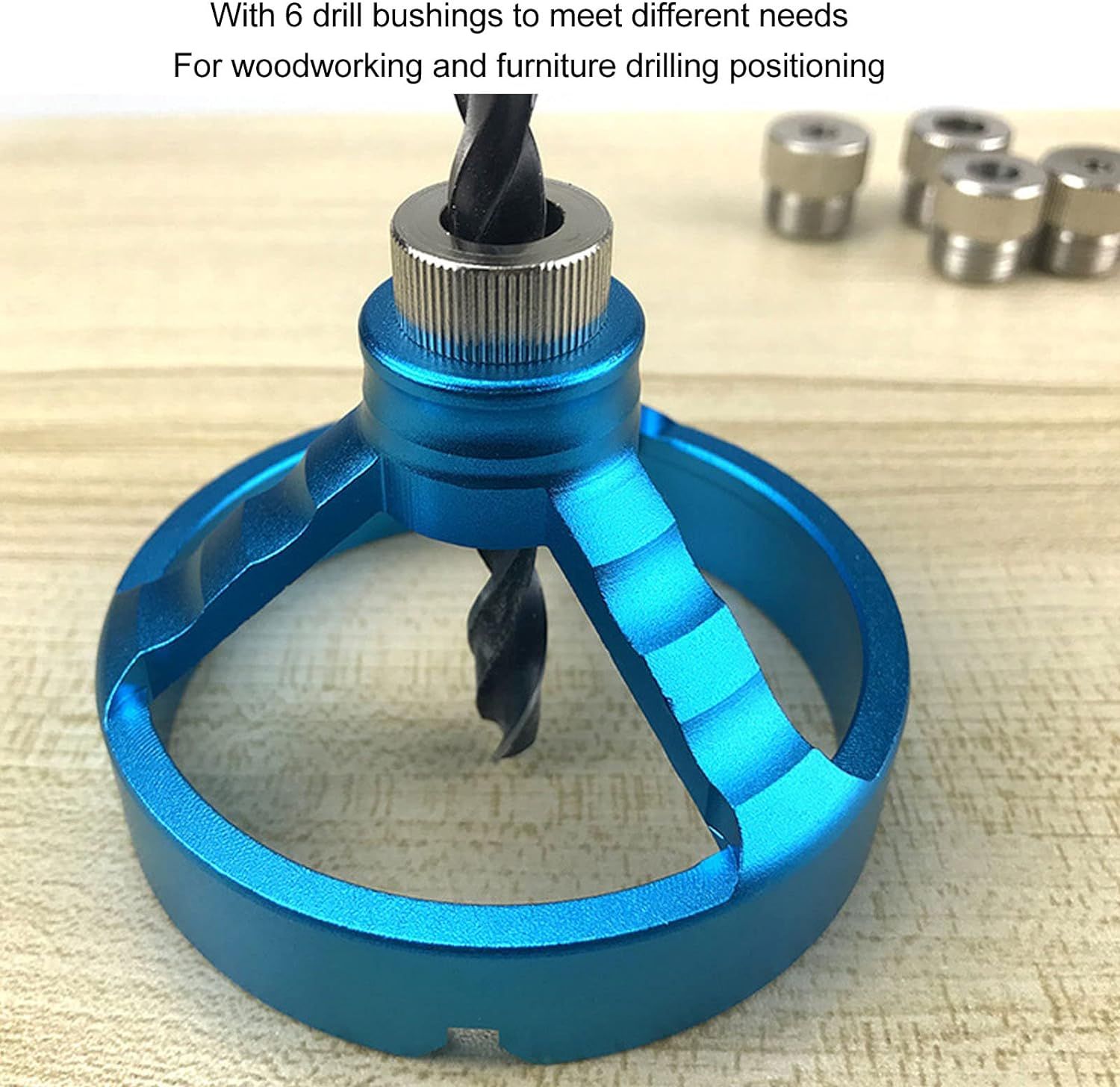 Vertical Hole Punch Locator, with 6 Drill Bushings Woodworking Drill Bit Jig Fixture Used for Woodworking Hole Punching โ image 4