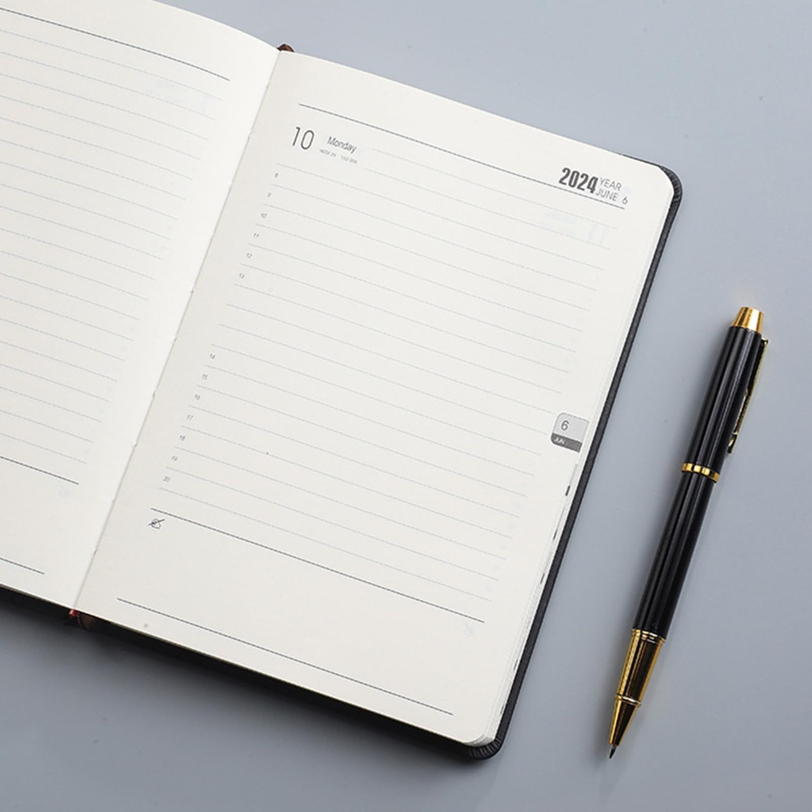 Notebook Journal for Men Women, 2024 Weekly Monthly Yearly Planner Agendas Notepads with Elastic Band Closure and Leather Cover โ image 3