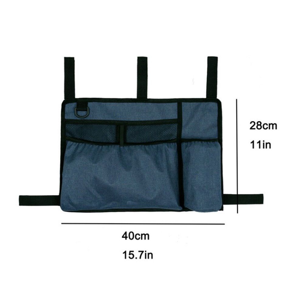 Walker Accessories for Seniors - Folding Walker Bag with Cup Holder, Storage Basket, and Organizer Pouch, Blue β image 5