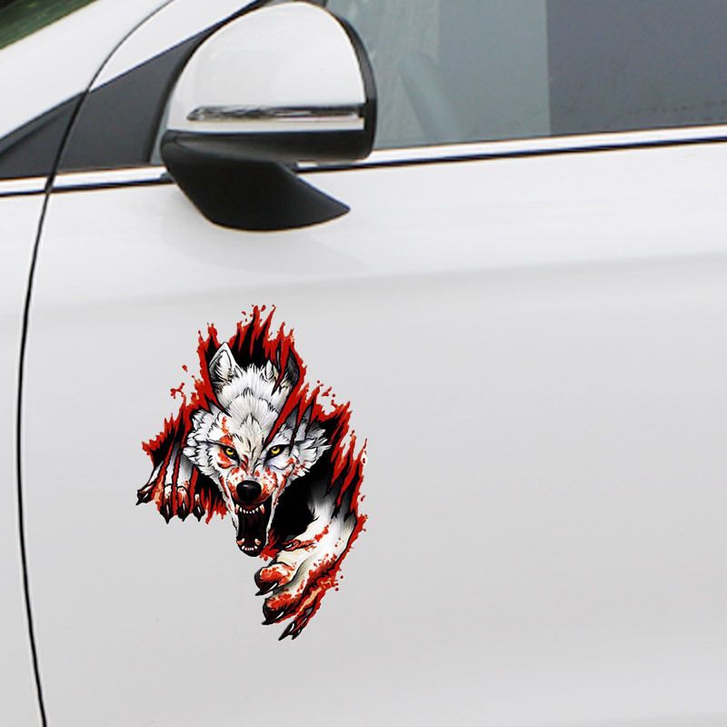 Car Stickers, 3D Angry Wolf Head Stickers Creative Personality Car Stickers Decoration Universal Decoration Car Stickers — image 5