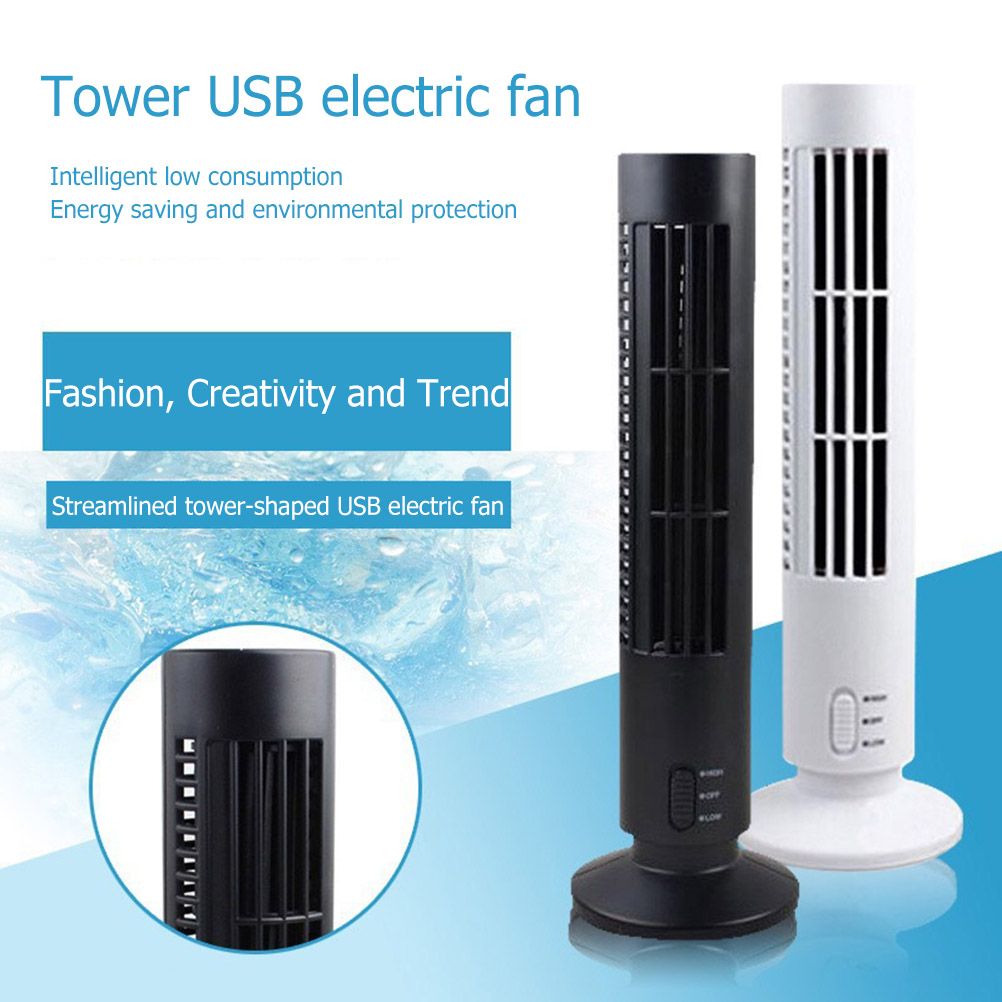 Portable Air Cooler Vertical Bladeless Fan USB Desktop Air Conditioner Fan Mini Cooling Tower Fan for Home Office โ image 4