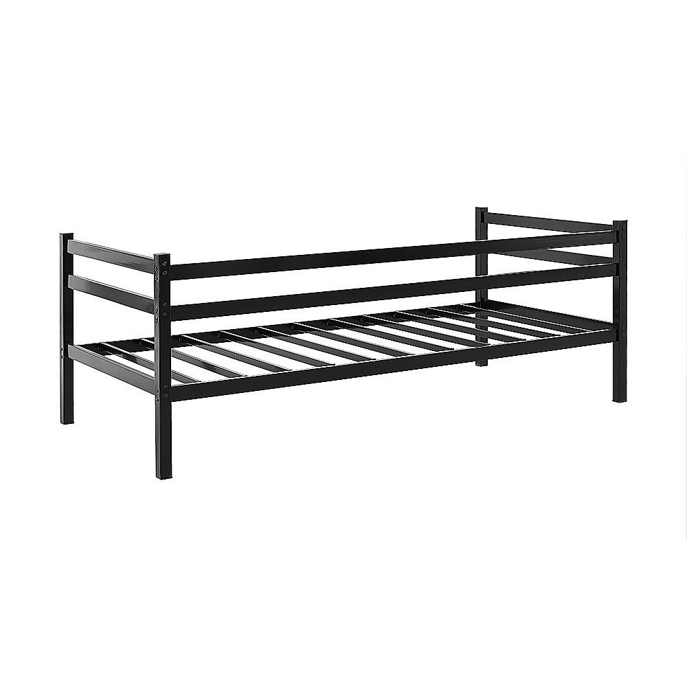 Single Daybed Metal Frame Sofa Premium Black Day Bed Steel Support β image 7