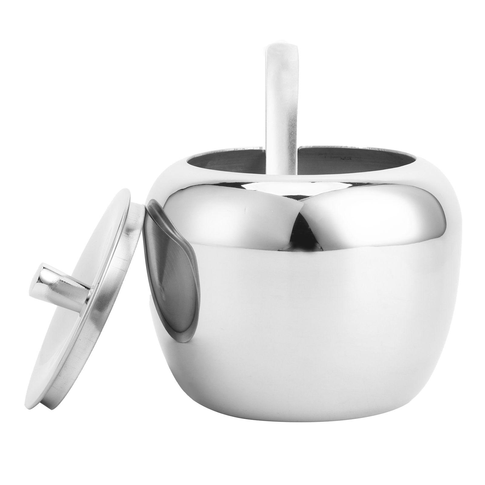 Stainless Steel Sugar Jar Seasoning Jar Spice Container with Lid and Spoon Home Kitchen Tool — image 4