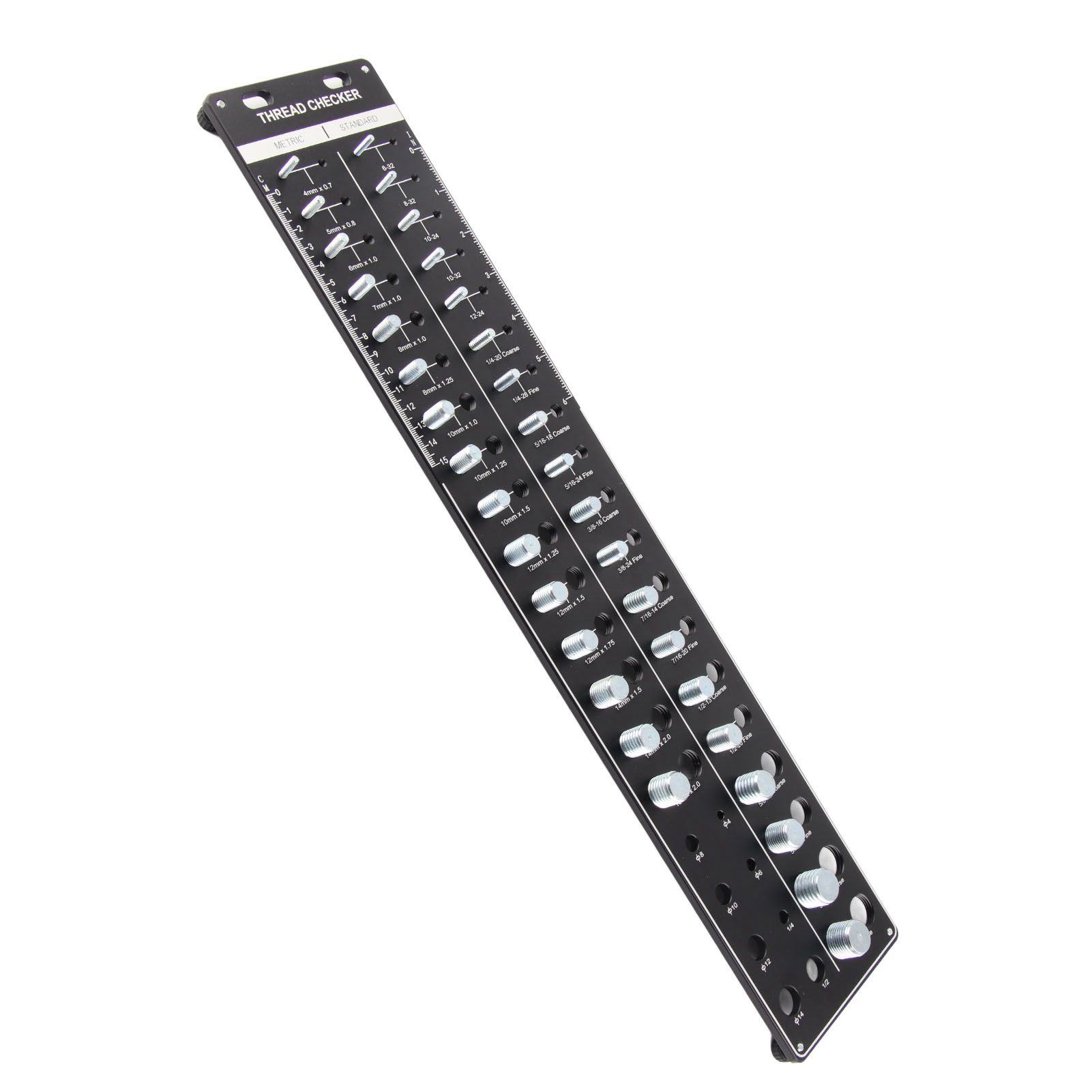 Bolt and Nut Identifier Gauge 10B21 Carbon Steel High Accuracy Nut and Bolt Thread Checker for Detecting Fixed Bolts Black 51x10cm — image 2